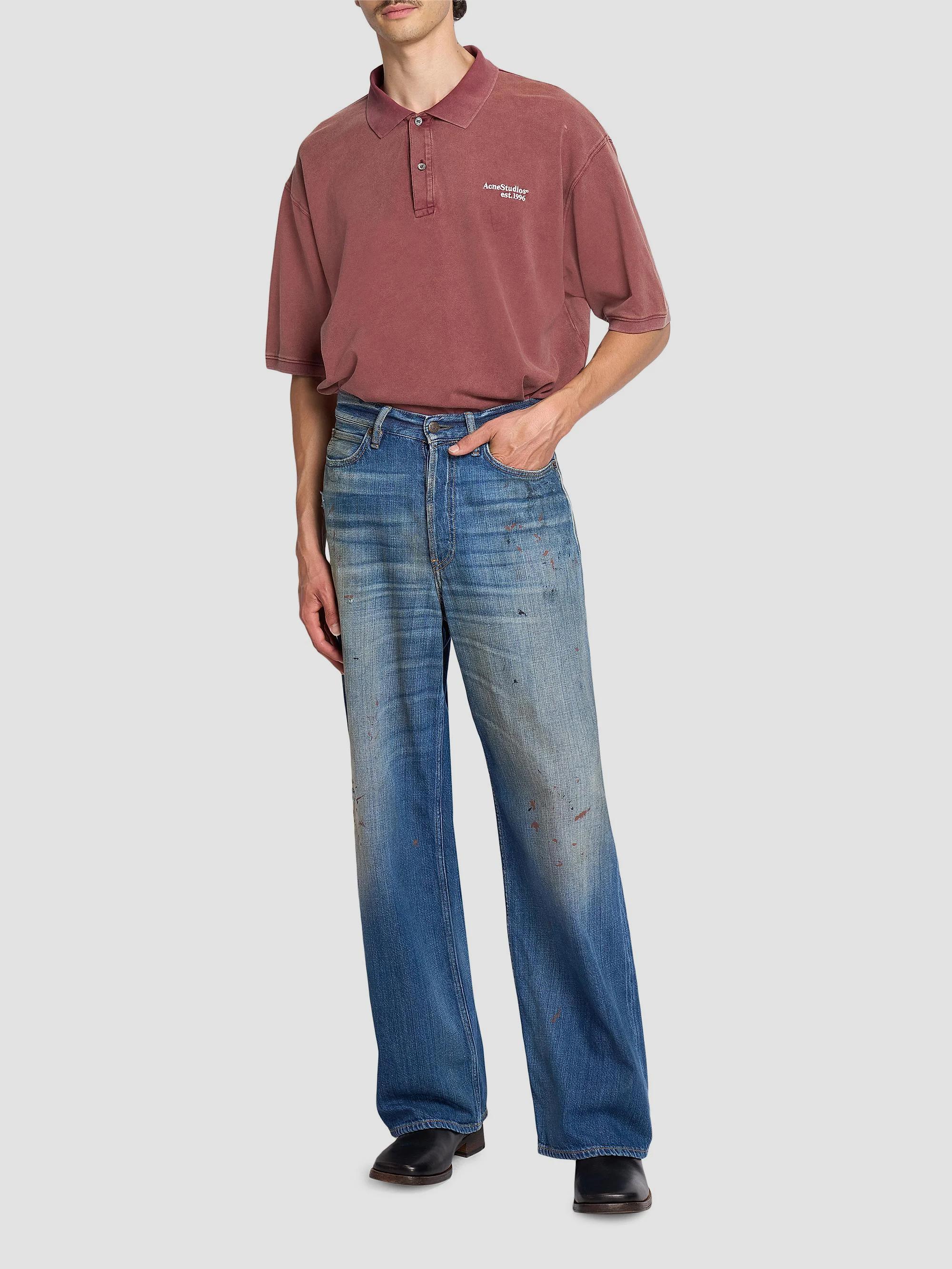 Acne Studios Trafalgar Paint Splatter Straight-Leg Jeans | Saks