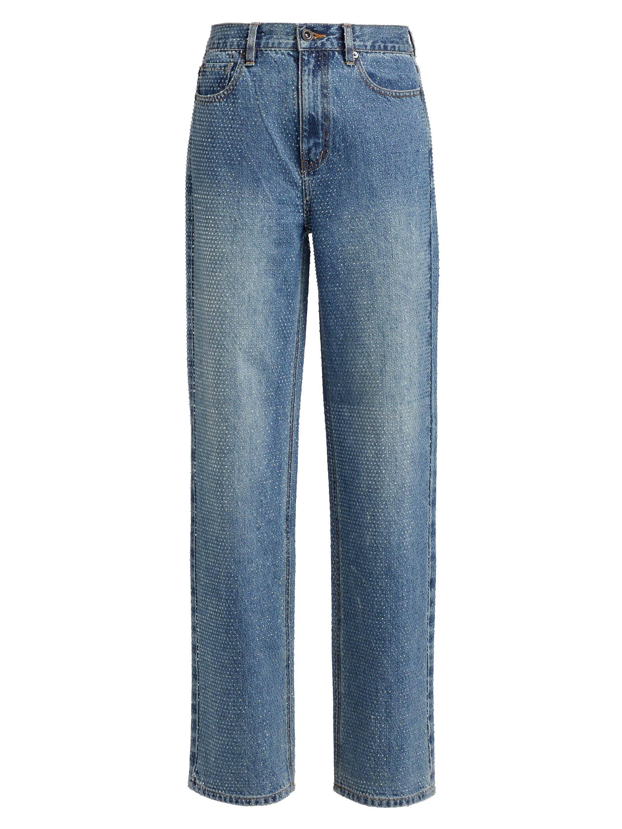 LOEWE Washed Denim High-Rise Straight-Leg Jeans | Saks Fifth Avenue