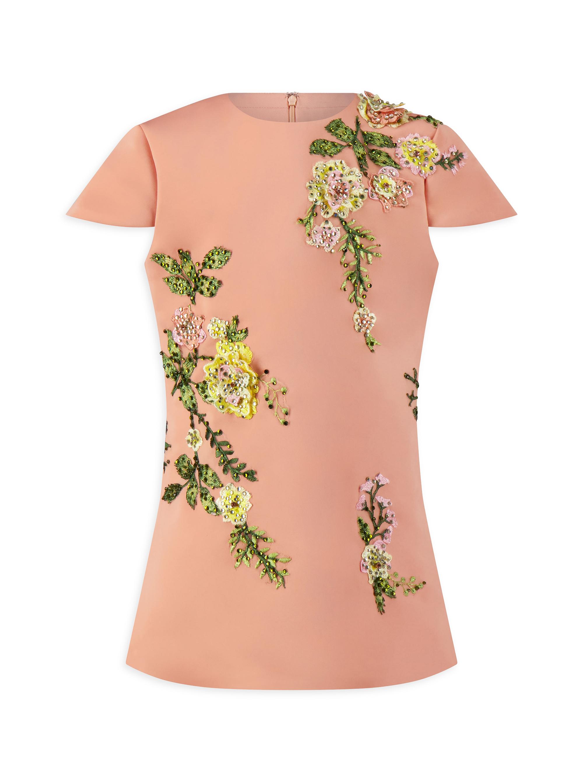 Mac Duggal Little Girl's & Girl's Embroidered Satin Minidress - Peach