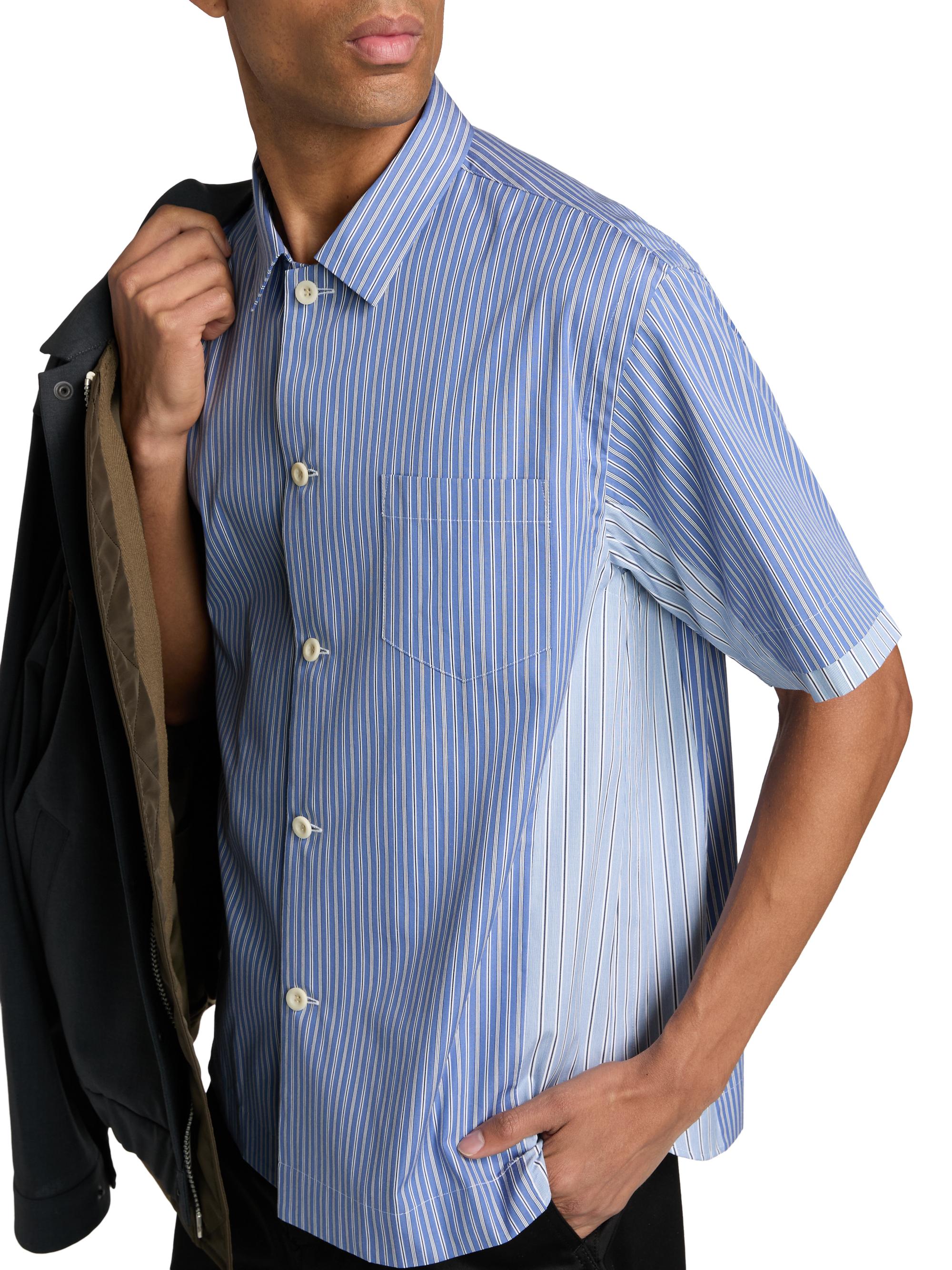 Sacai Striped Cotton Poplin Short-Sleeve Shirt | Saks Fifth Avenue