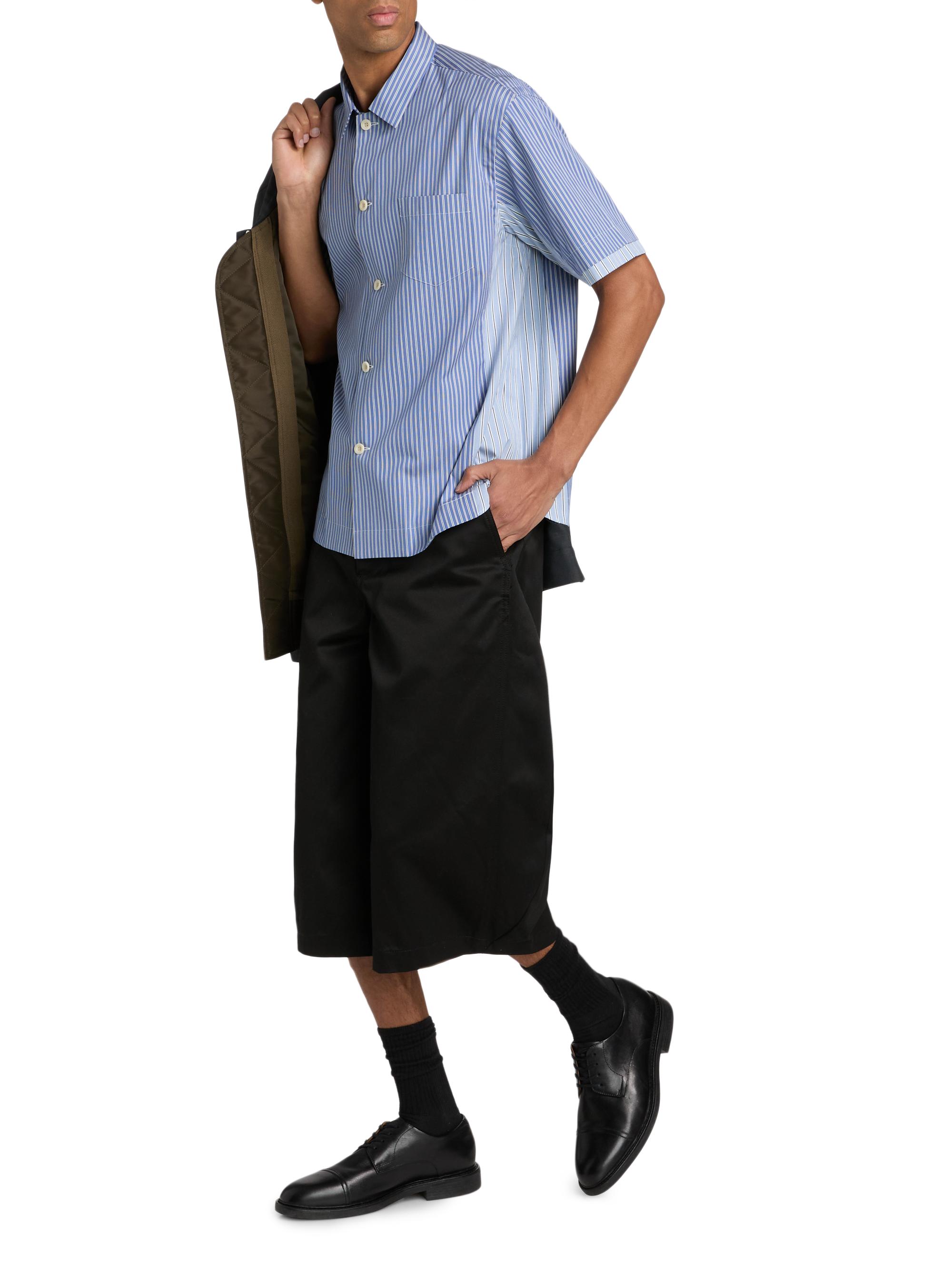 Sacai Striped Cotton Poplin Short-Sleeve Shirt | Saks Fifth Avenue