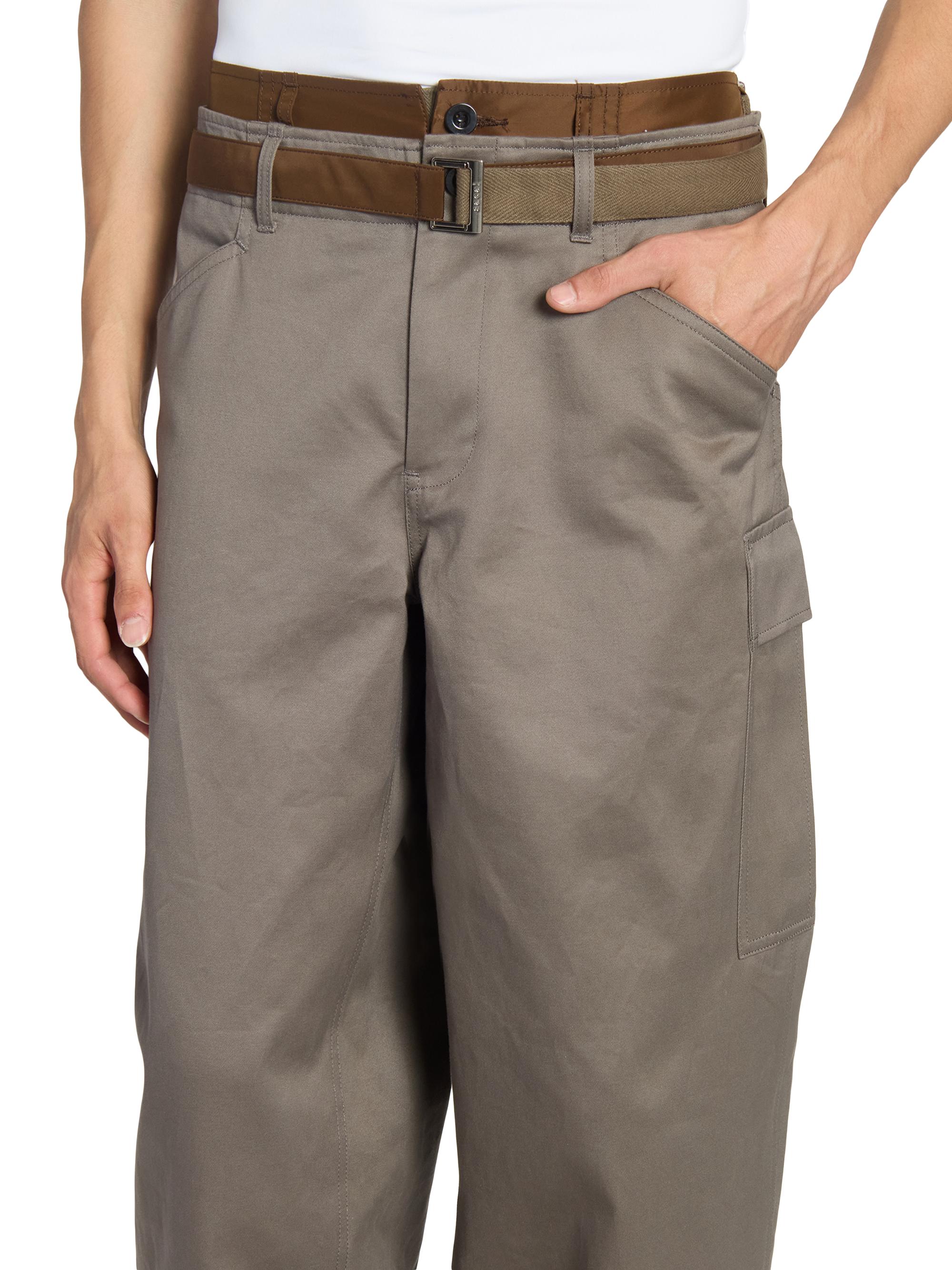 Sacai Cotton Chino Nylon Twill Pants | Saks Fifth Avenue