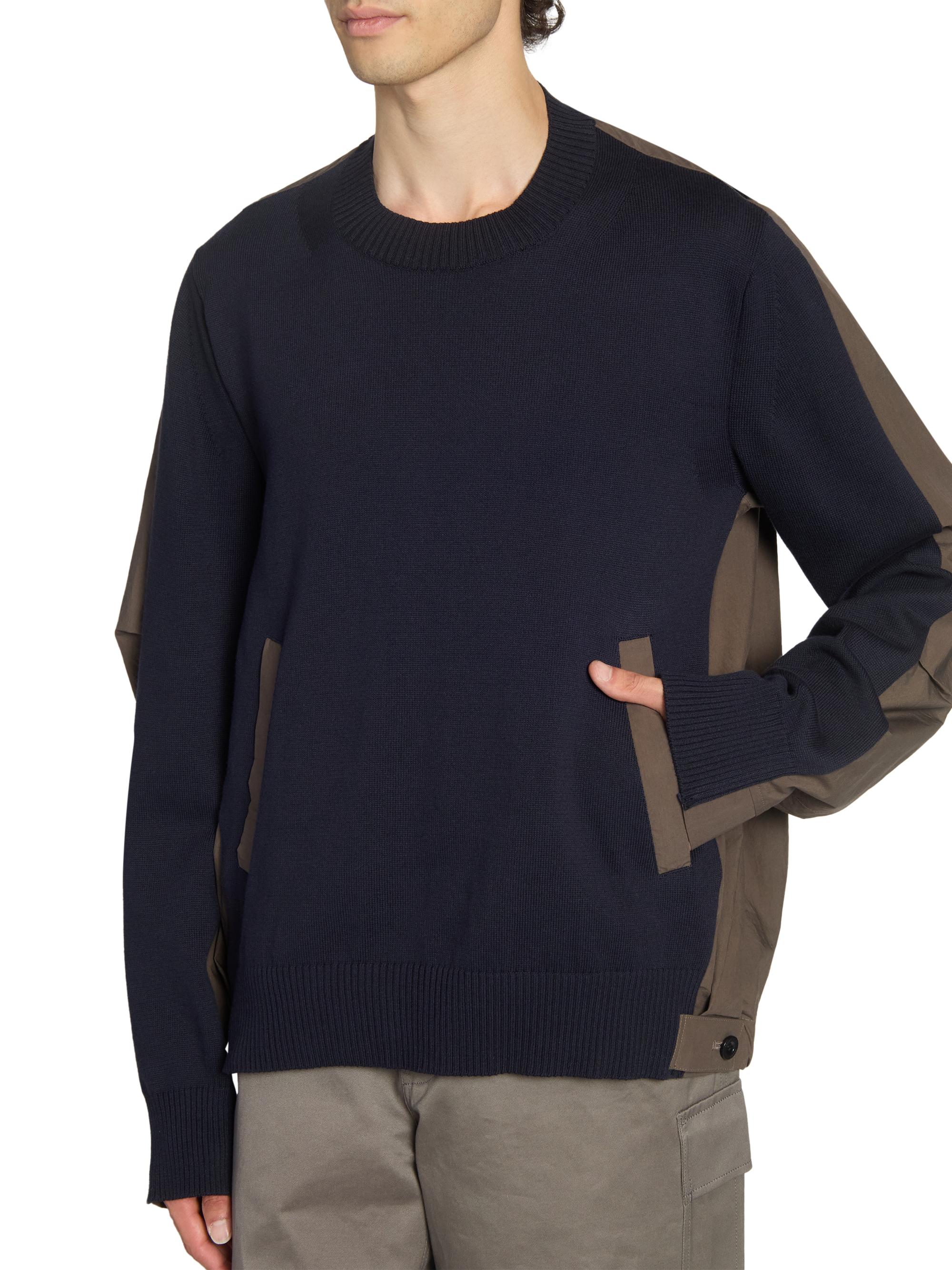 トップス Sacai Nylon Twill Knit Pullover Sacai Cotton Typewriter Knit Sweatshirt | Saks Fifth Avenue