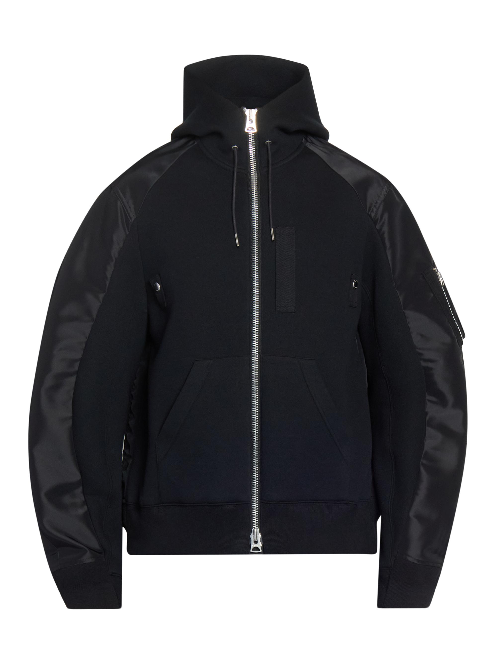 Sacai Sponge Sweat X Nylon Twill Zip-Front Hoodie | Saks Fifth Avenue