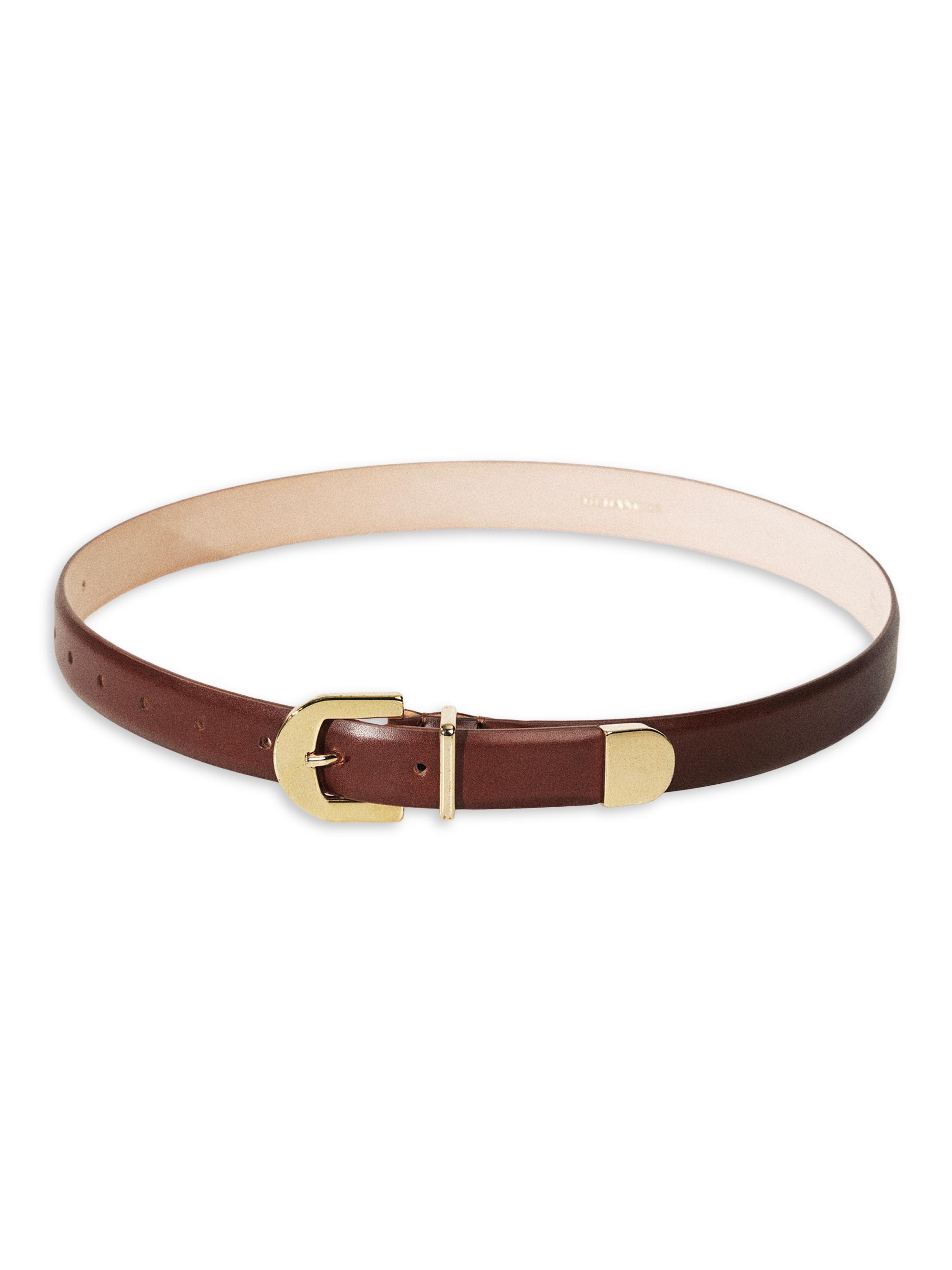 Déhanche Women's Resort The Indus Gold Leather Belt - Mahogany Brown Gold