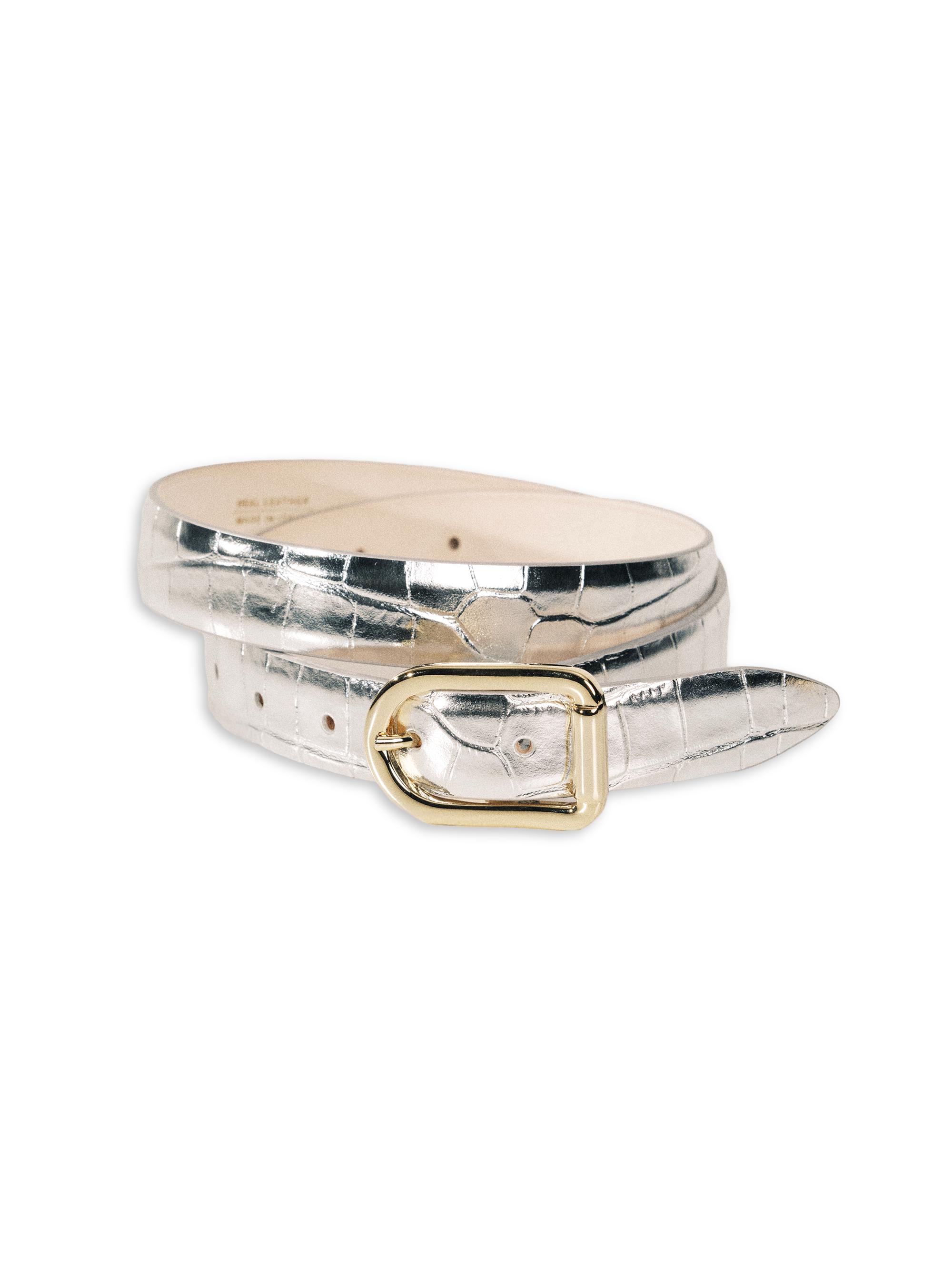 Resort Mija Croc-Embossed Leather Belt
