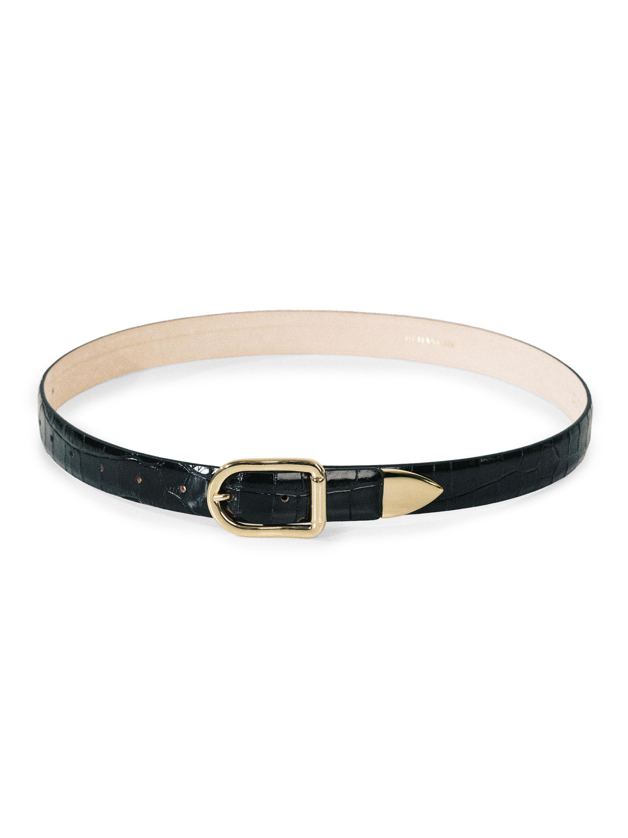 Resort Mija Croc-Embossed Leather Belt