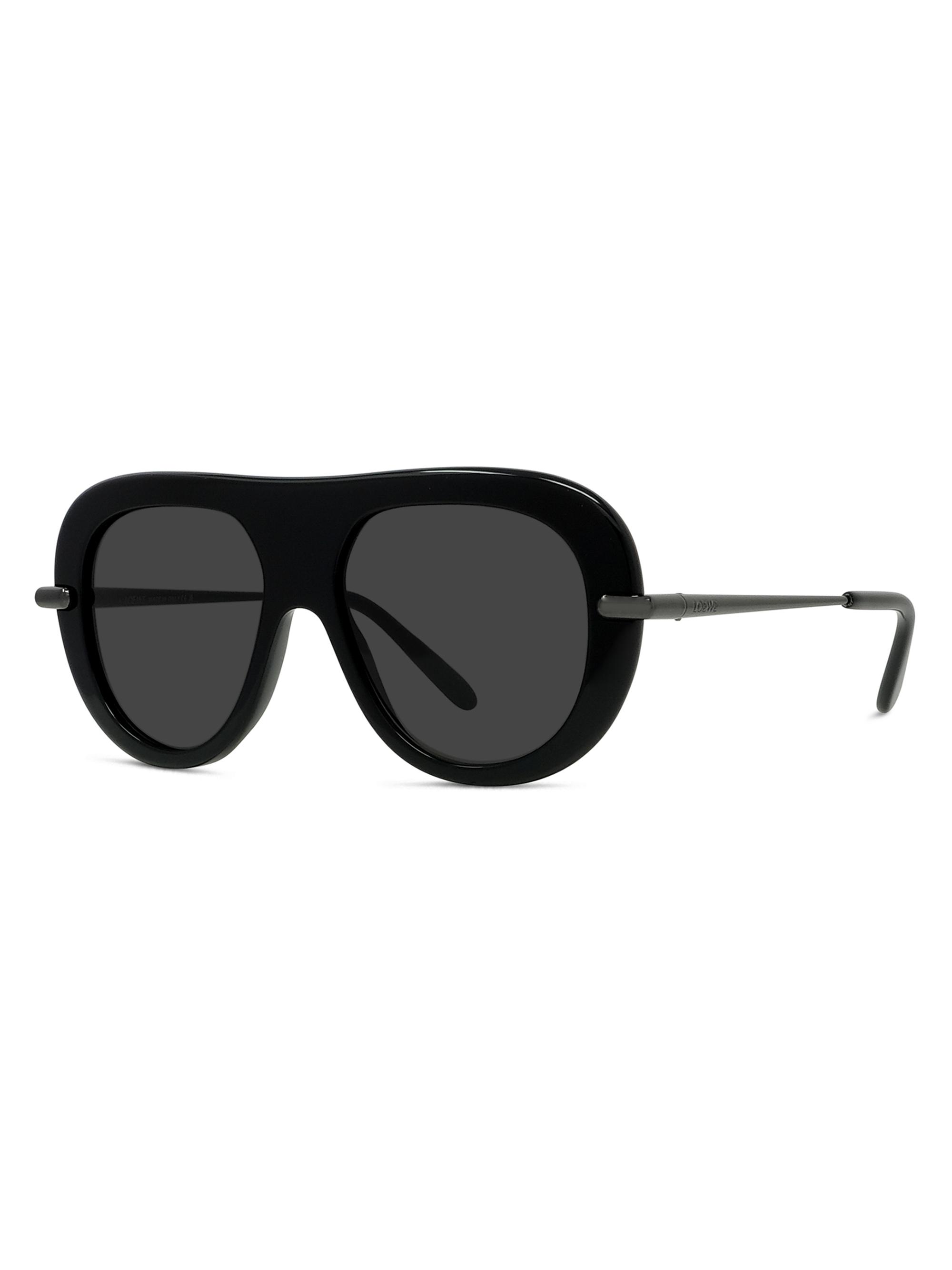 LOEWE Women's Slim 52MM Pilot Sunglasses - Black | Thumbnail 9