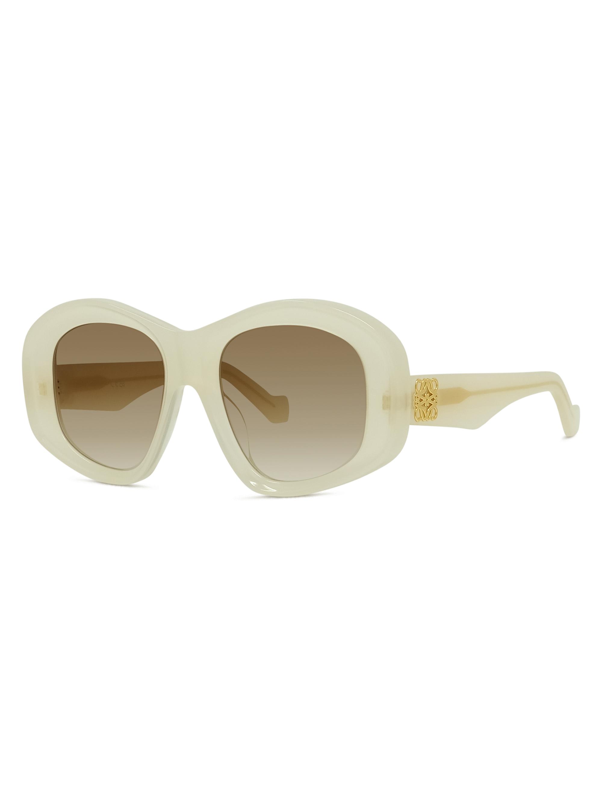 LOEWE Women's Anagram 51MM Geometric Sunglasses - White Brown