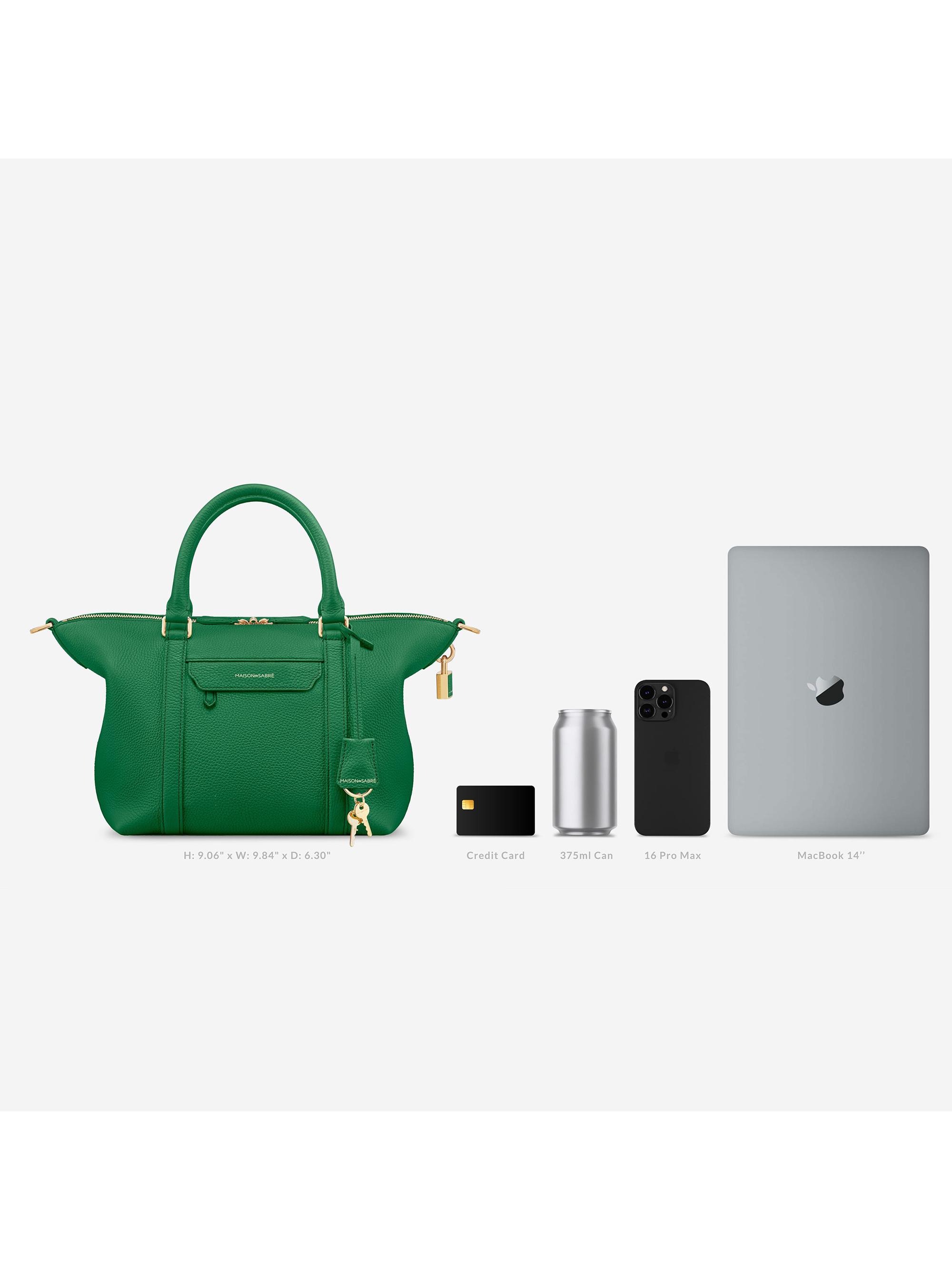 Maison de Sabre Women's  Leather Crossbody Weekender Bag - Emerald Green