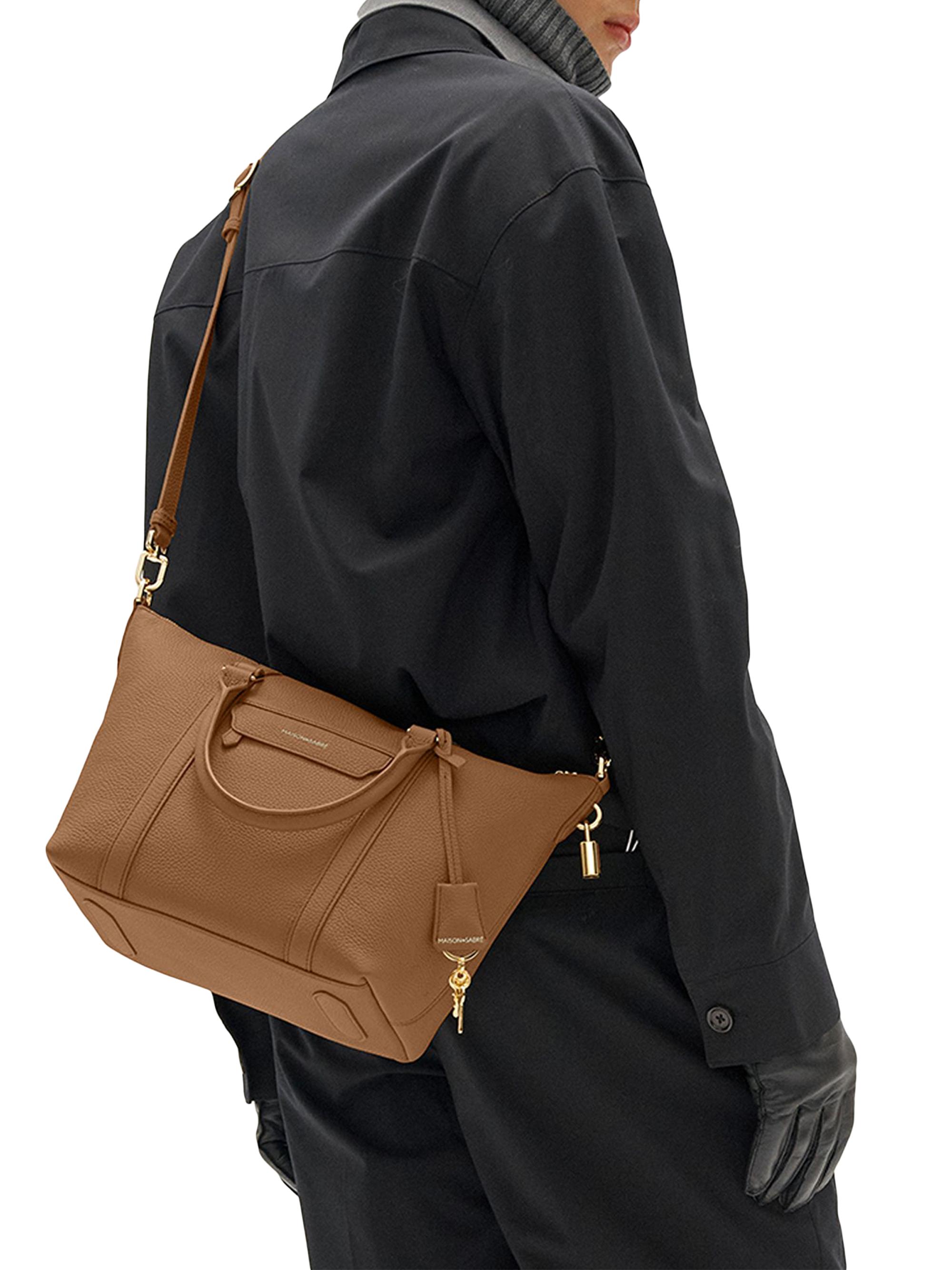 Small Leather Crossbody Weekender Bag
