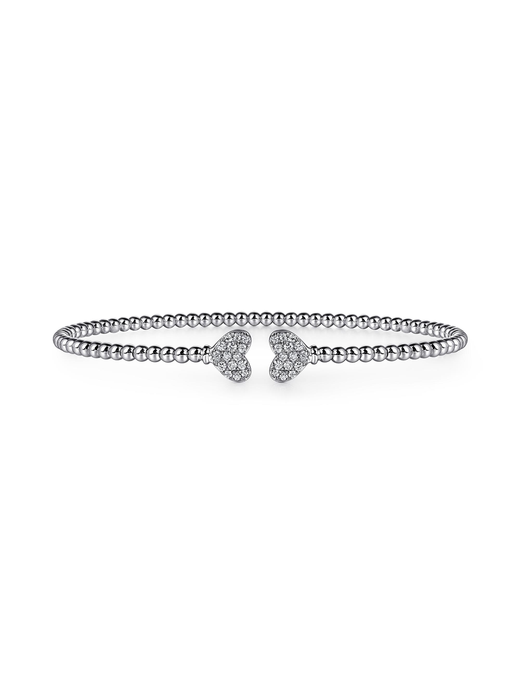 Gabriel & Co Women's Bujukan 14K White Gold & 0.19 TCW Diamond Hearts Cuff Bracelet - White Gold