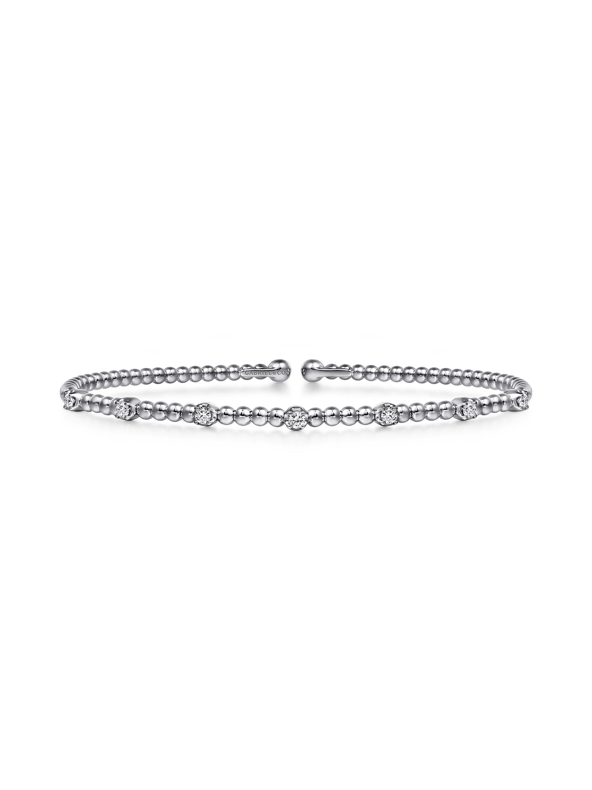 Gabriel & Co Women's Bujukan 14K White & Yellow Gold & 0.20 TCW Diamond Cuff Bracelet - White Gold