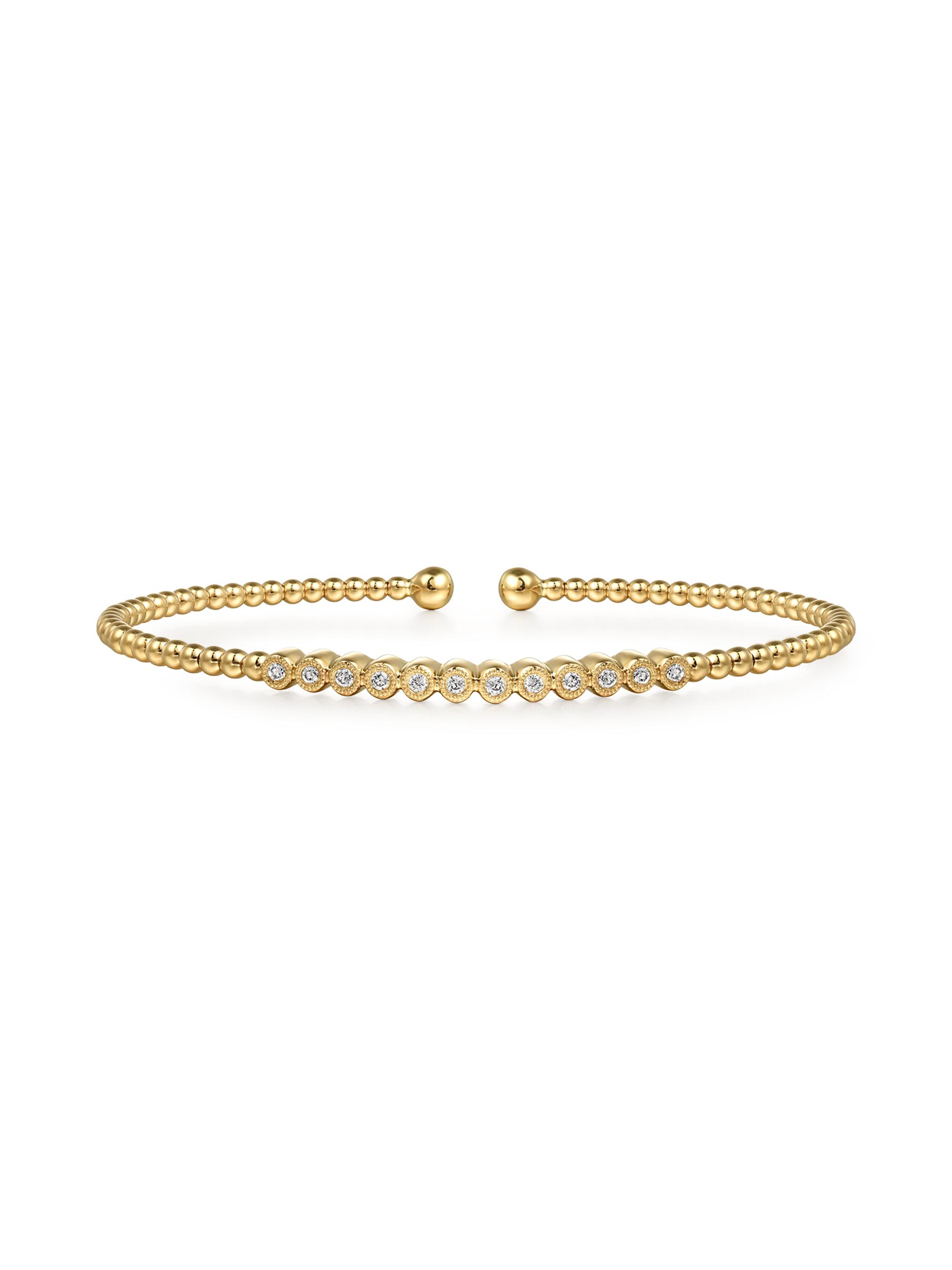 Gabriel & Co Women's Bujukan 14K Gold & 0.15 TCW Diamond Row Cuff - Yellow Gold