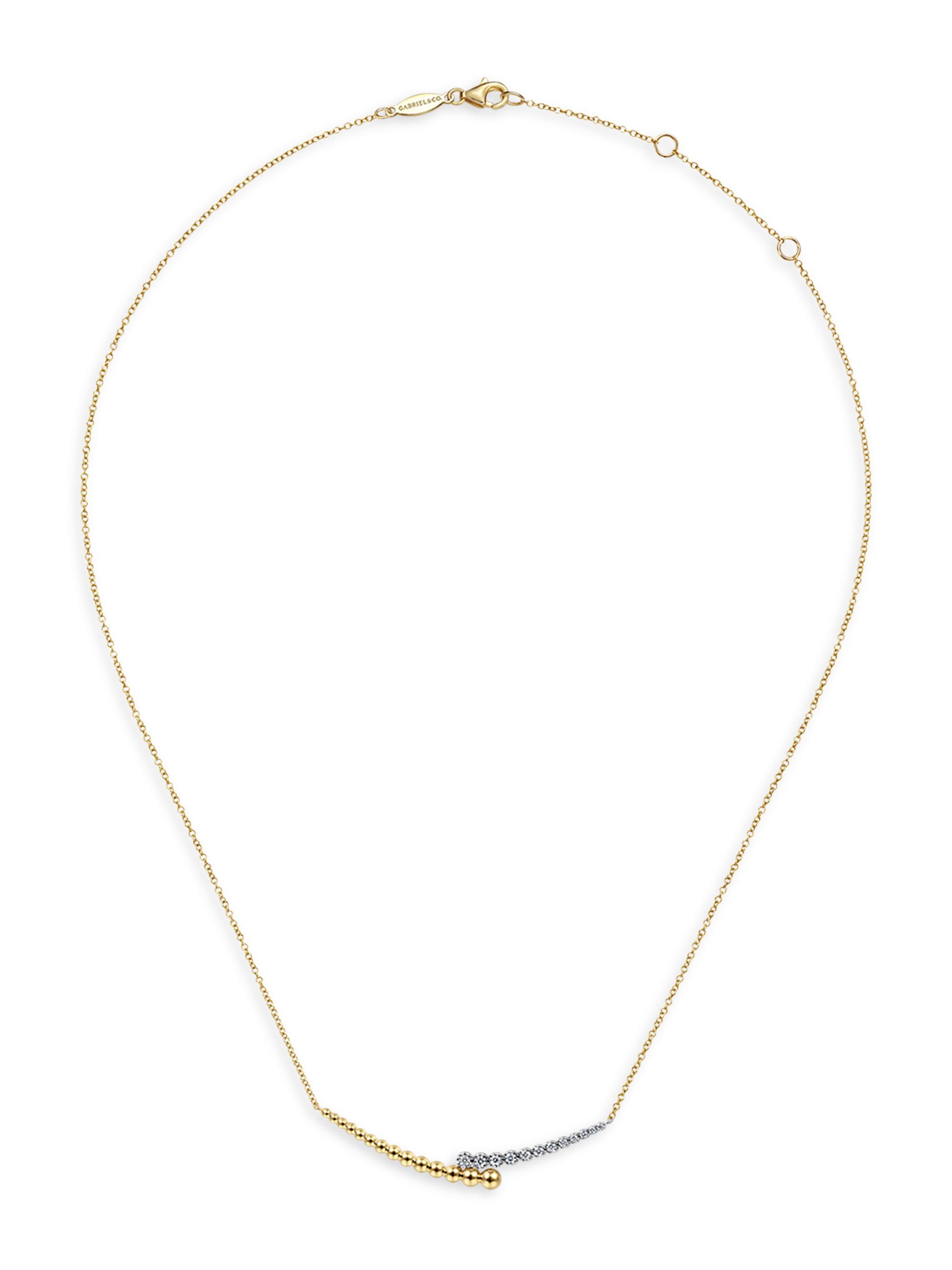 Gabriel & Co Women's Bujukan 14K Gold & 0.18 TCW Diamond Bar Necklace - Yellow Gold