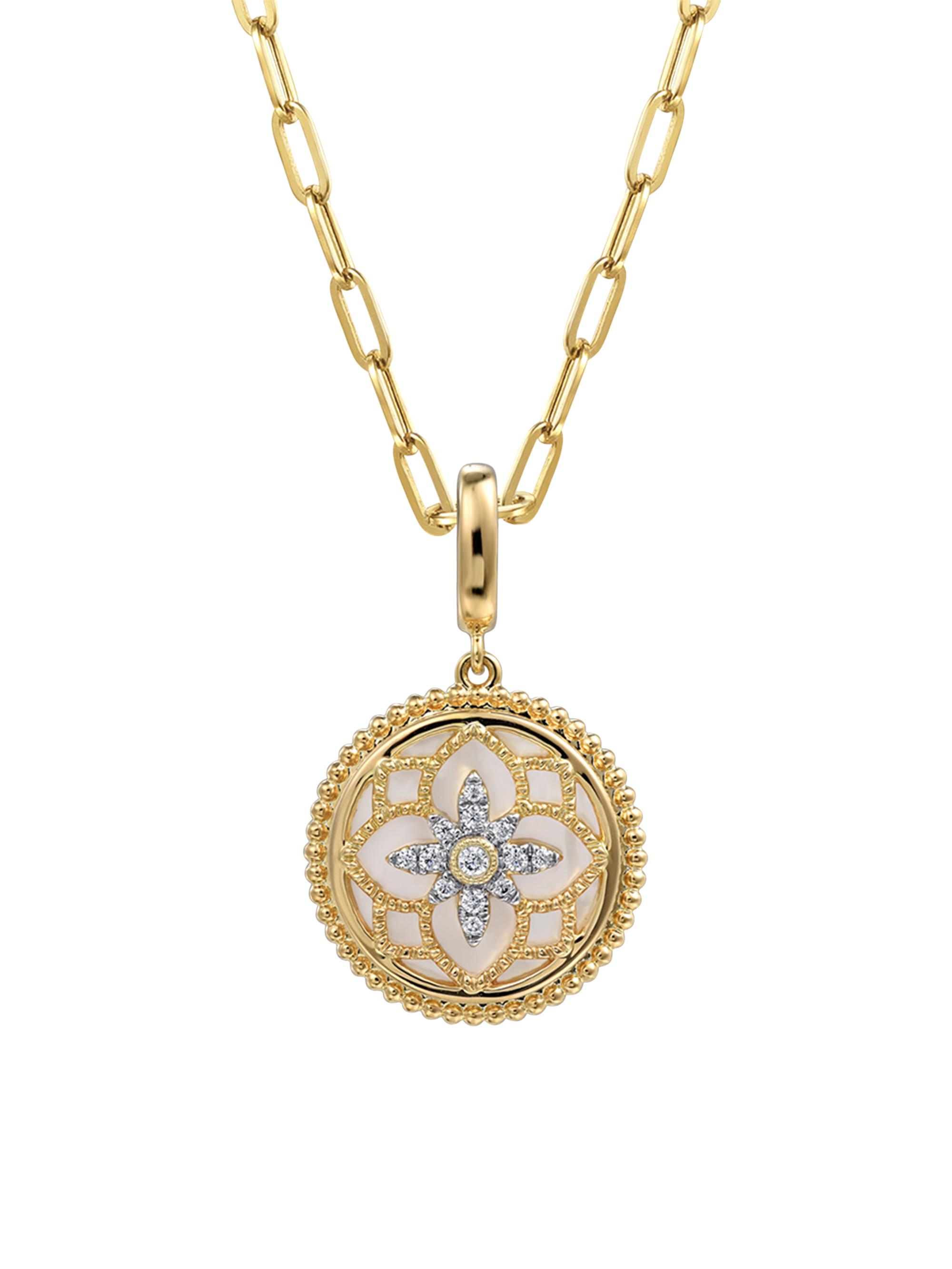 Gabriel & Co Women's Bujukan 14K Yellow Gold, Mother-Of-Pearl & 0.09 TCW Diamond Pendant - Yellow Gold