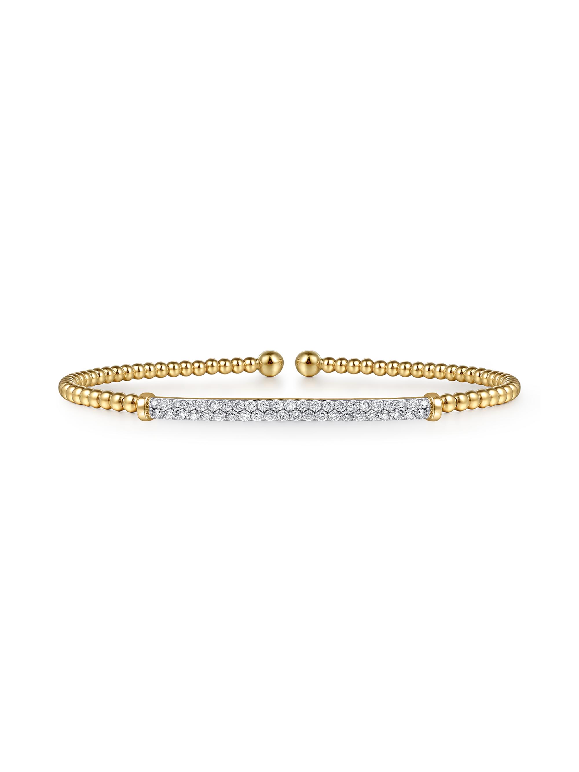Gabriel & Co Women's Bujukan 14K Gold & 0.31 TCW Diamond Bar Cuff Bracelet - Yellow Gold