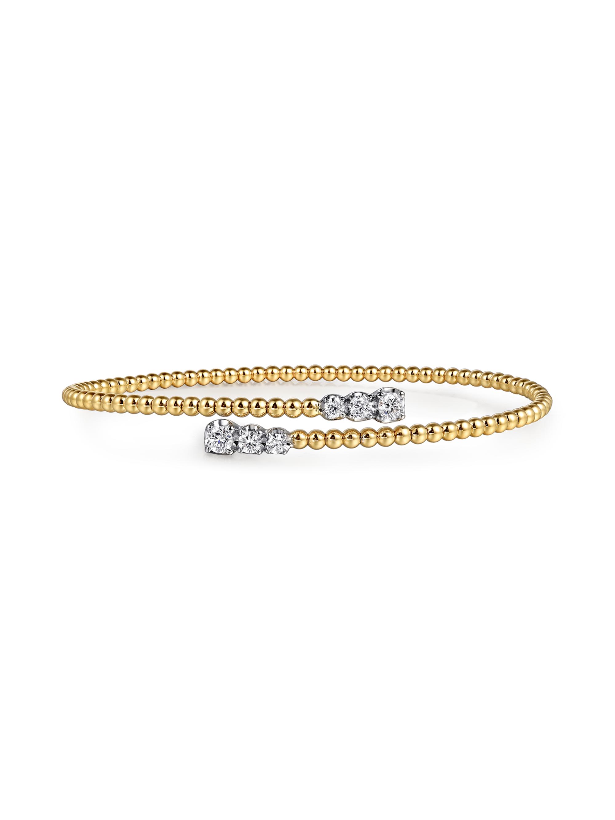Gabriel & Co Women's Bujukan 14K White & Yellow Gold & 0.41 TCW Diamond Bypass Cuff Bracelet - Yellow Gold