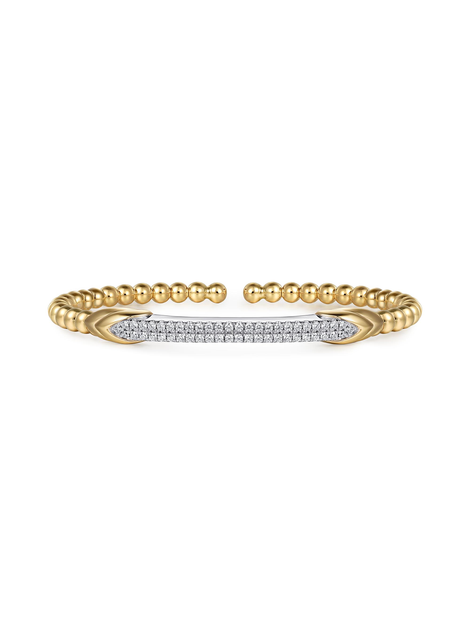 Gabriel & Co Women's Bujukan 14K White & Yellow Gold & 0.55 TCW Diamond Cuff Bracelet - Yellow Gold