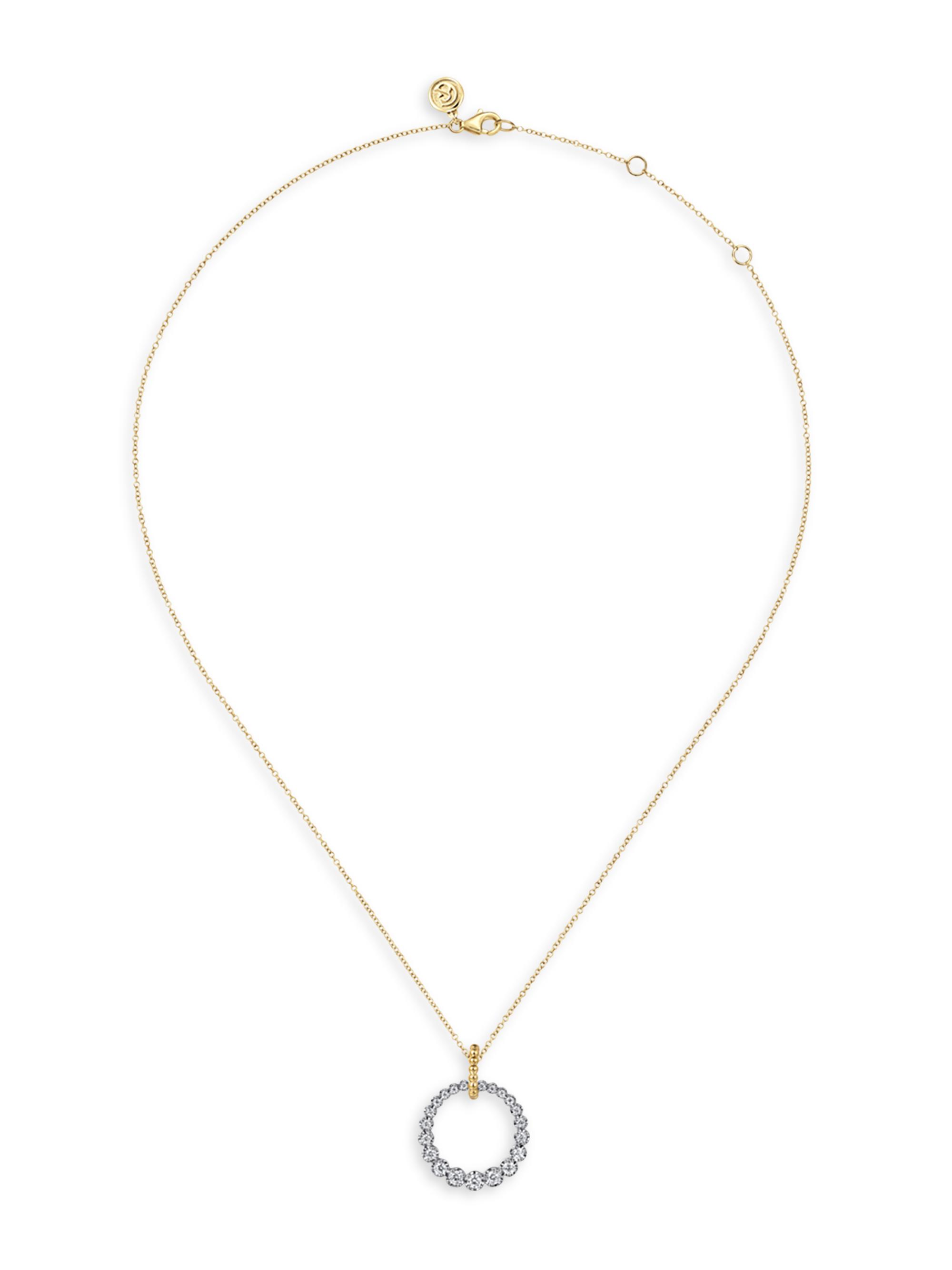 Gabriel & Co Women's Bujukan 14K White & Yellow Gold & 0.50 TCW Diamond Pendant Necklace - Yellow Gold