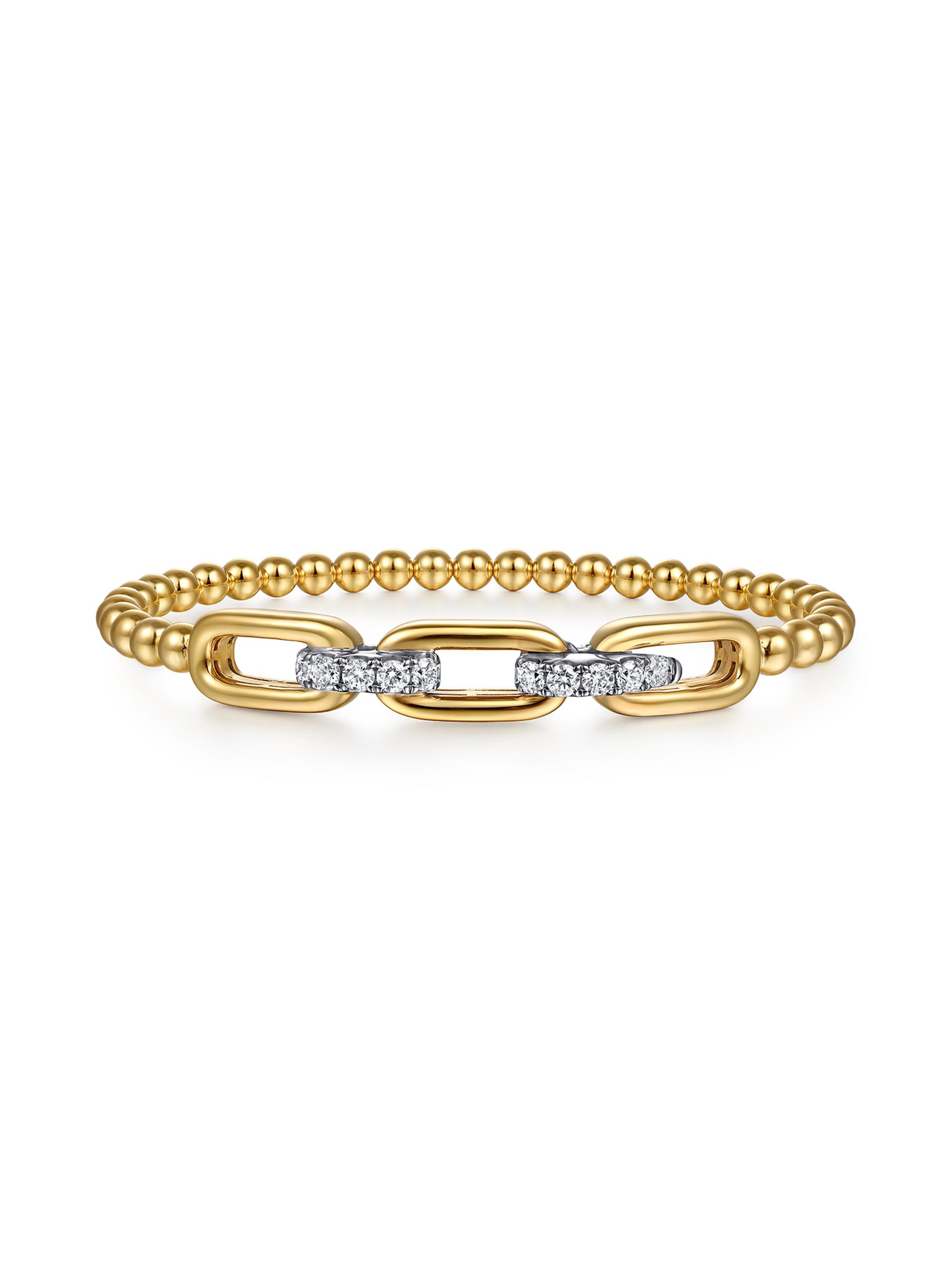 Gabriel & Co Women's Bujukan 14K White & Yellow Gold & 0.60 TCW Diamond Bangle Bracelet - Yellow Gold