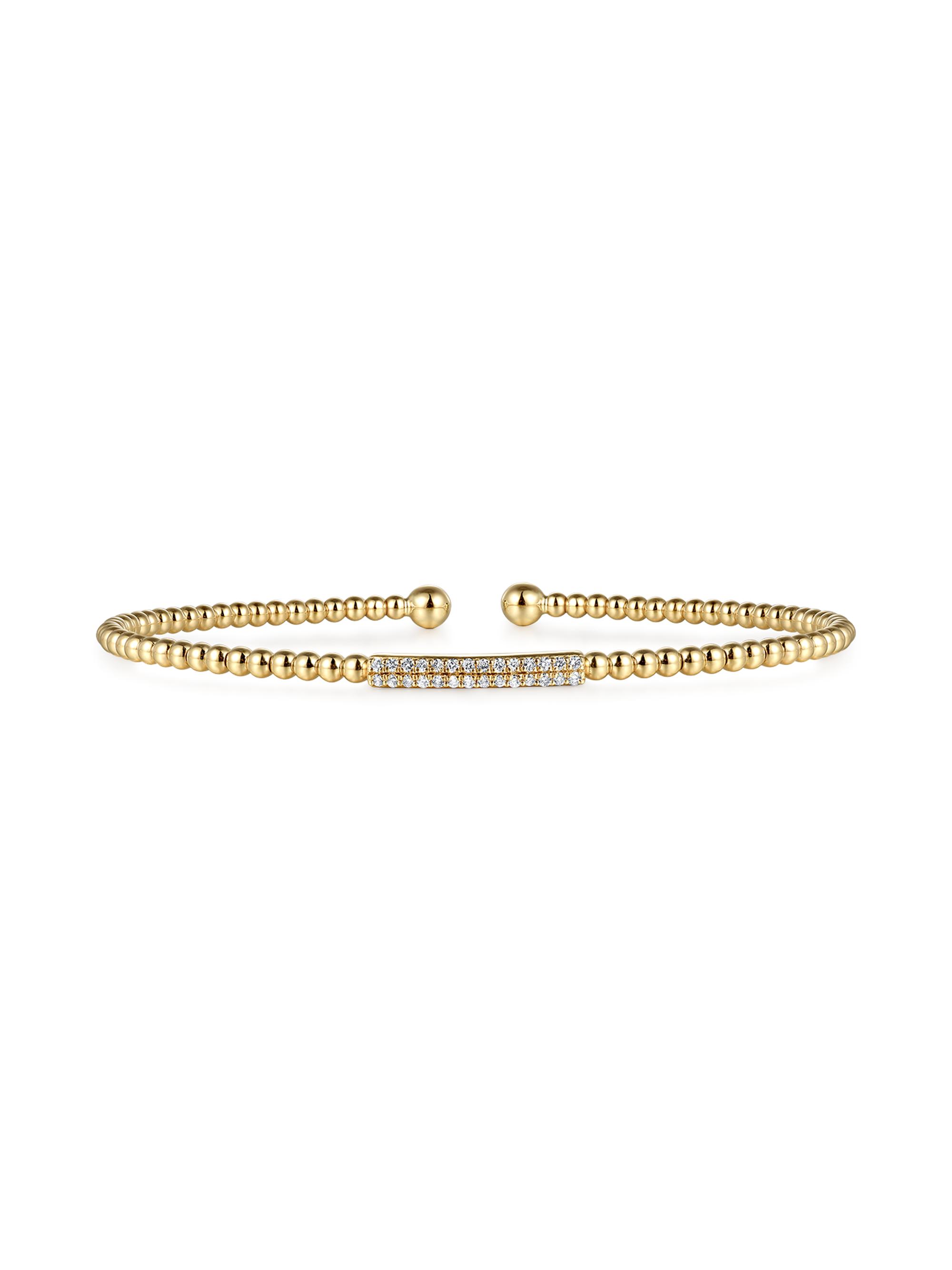 Gabriel & Co Women's Bujukan 14K Gold & 0.14 TCW Diamond Bar Cuff - Yellow Gold