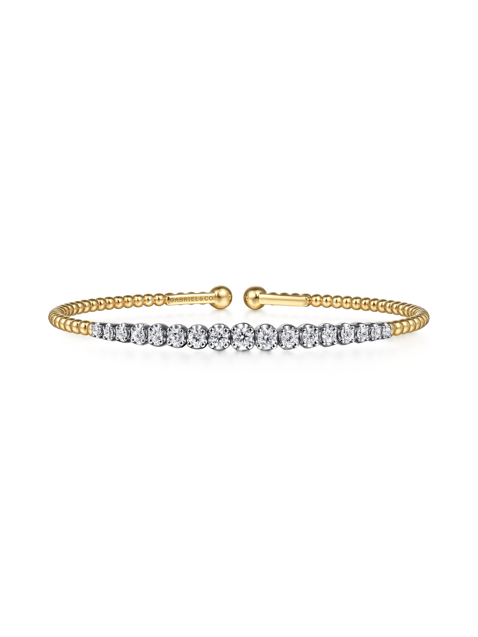 Gabriel & Co Women's Bujukan 14K White & Yellow Gold & 0.75 TCW Diamond Cuff Bracelet - Yellow Gold