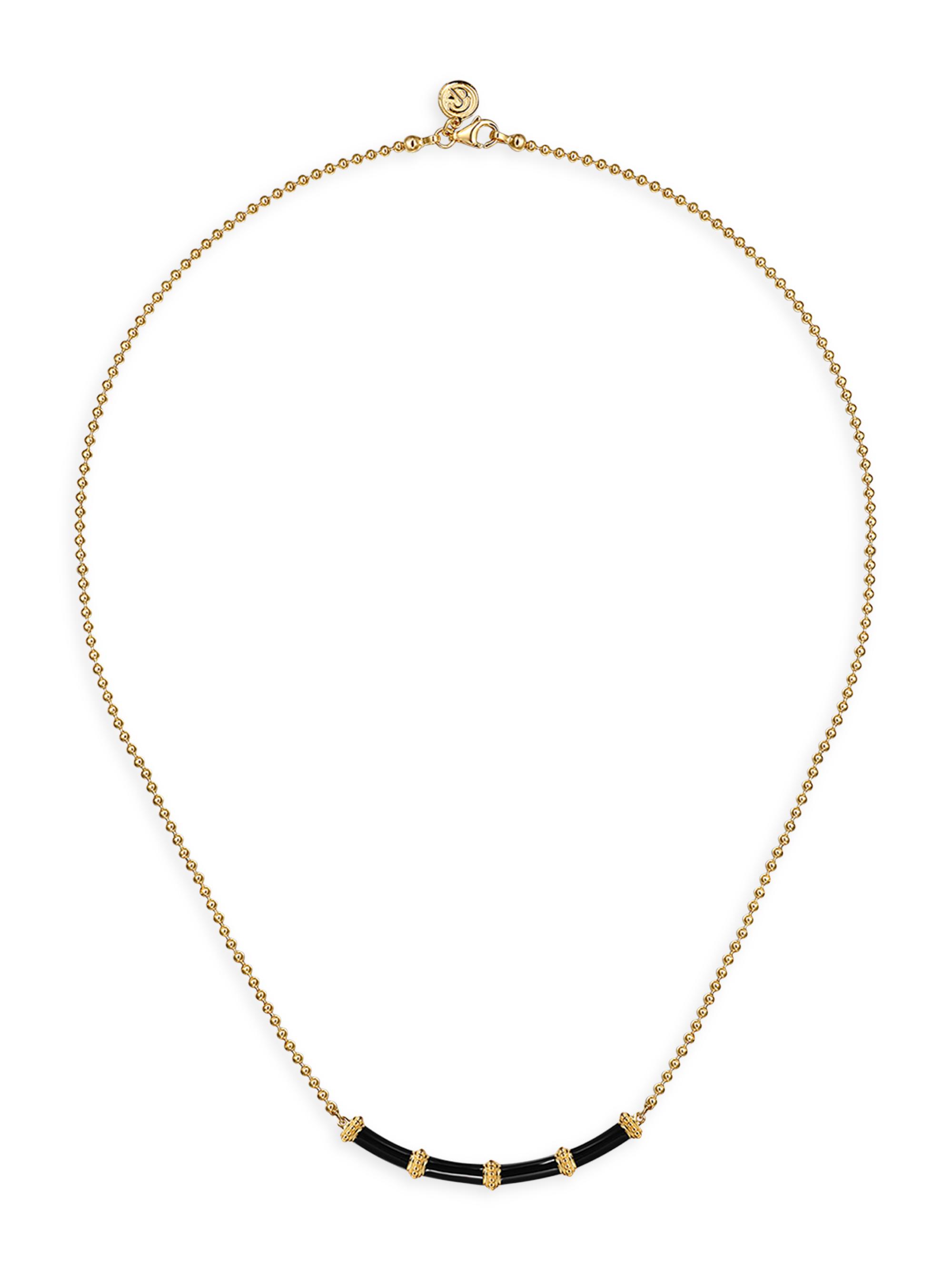 Gabriel & Co Women's Bujukan 14K Yellow Gold & Enamel Bar Necklace - Yellow Gold