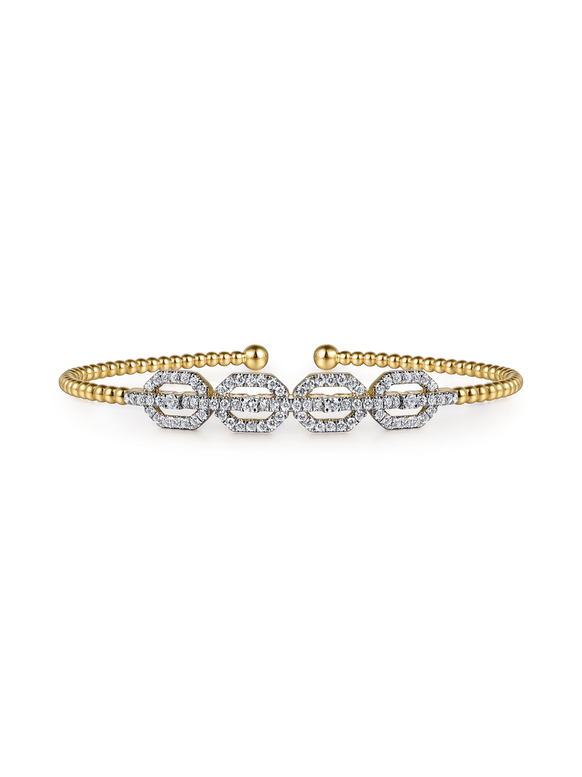 Gabriel & Co Women's Bujukan 14K Yellow Gold & 0.60 TCW Diamond Linked Cuff Bracelet - Yellow Gold