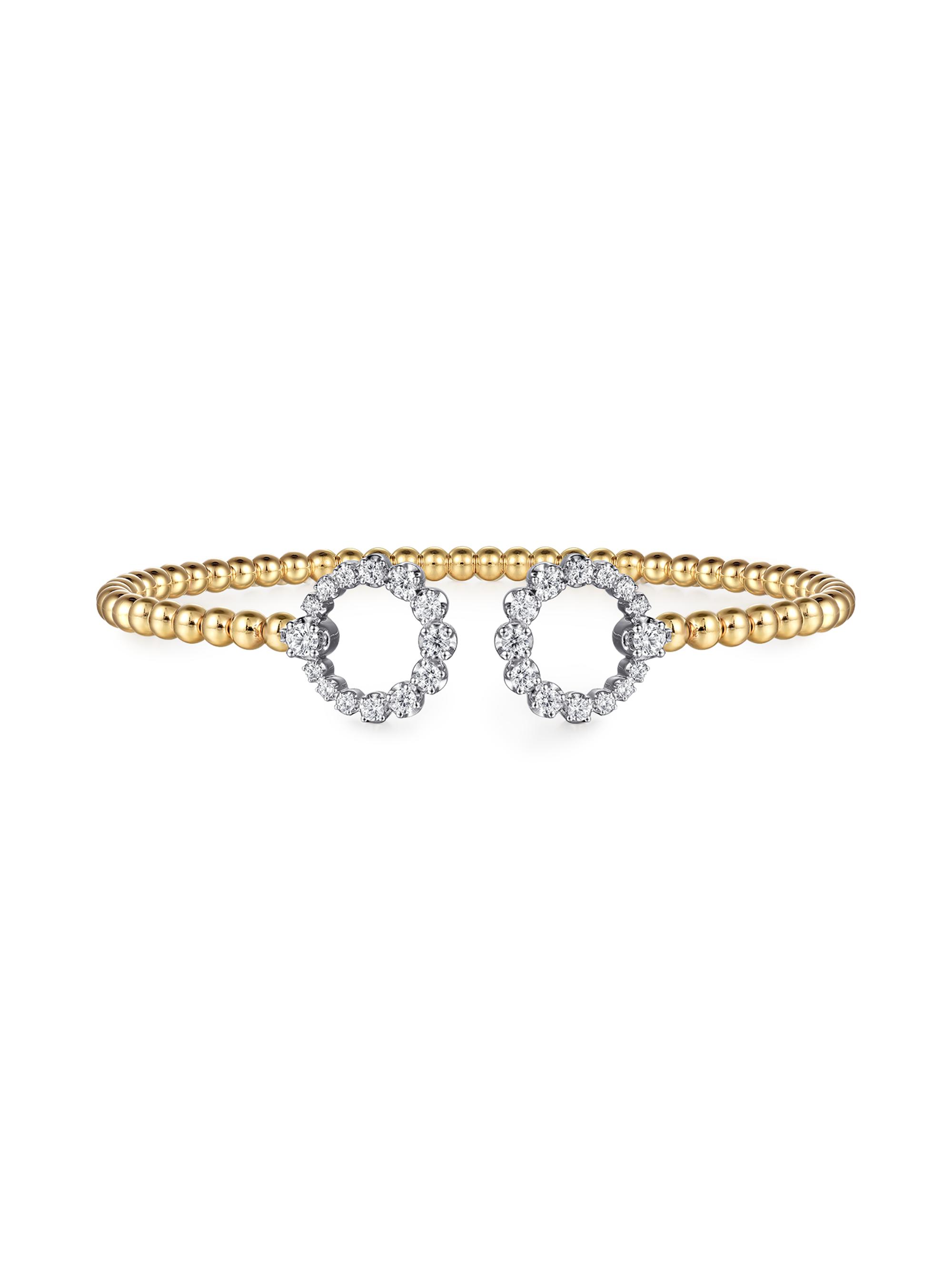 Gabriel & Co Women's Bujukan 14K Gold & 0.50 TCW Diamond Circle Cuff Bracelet - Yellow Gold
