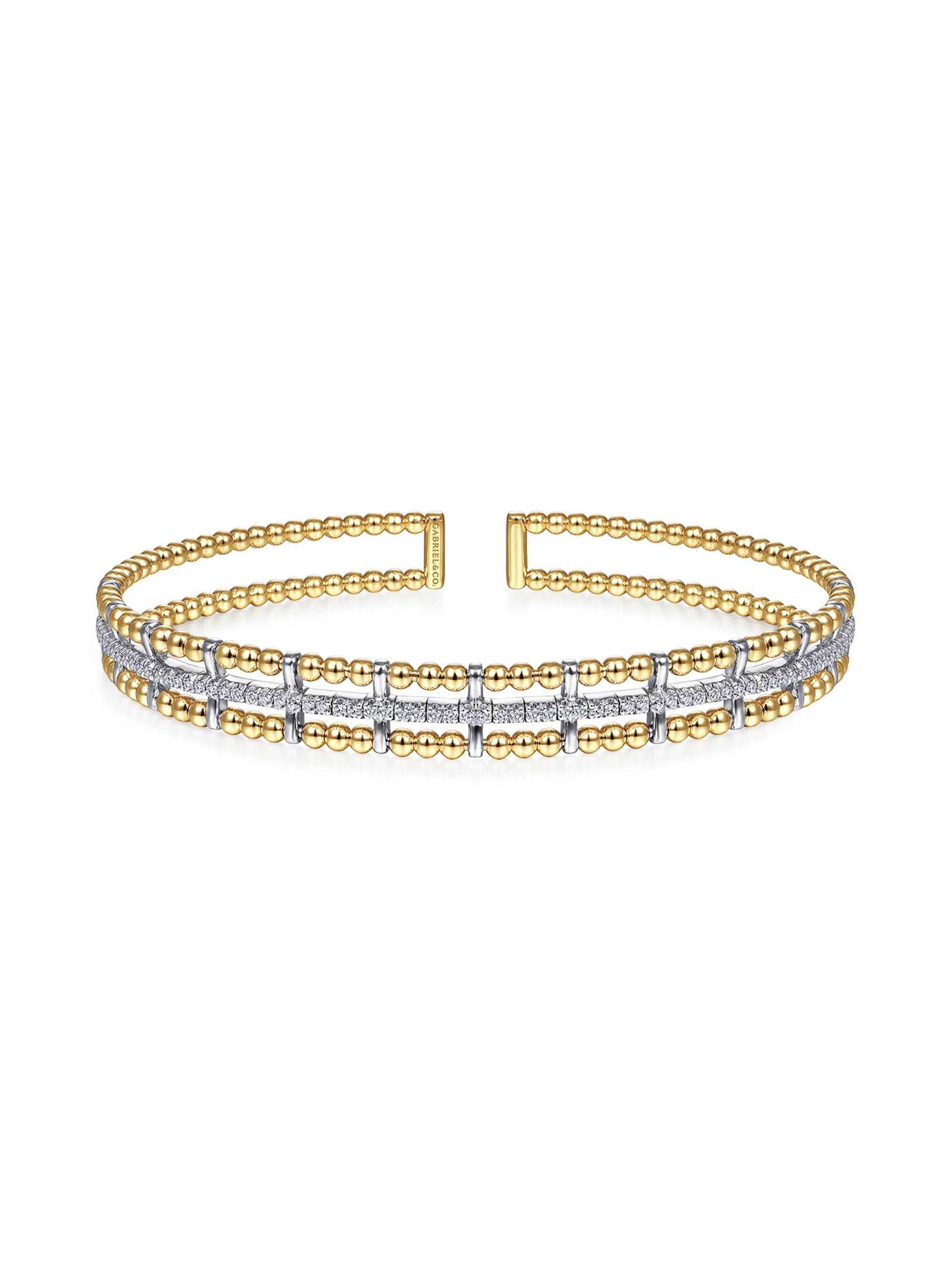 Gabriel & Co Women's Bujukan Two-Tone 14K Gold & 0.35 TCW Diamond Cuff - Yellow Gold