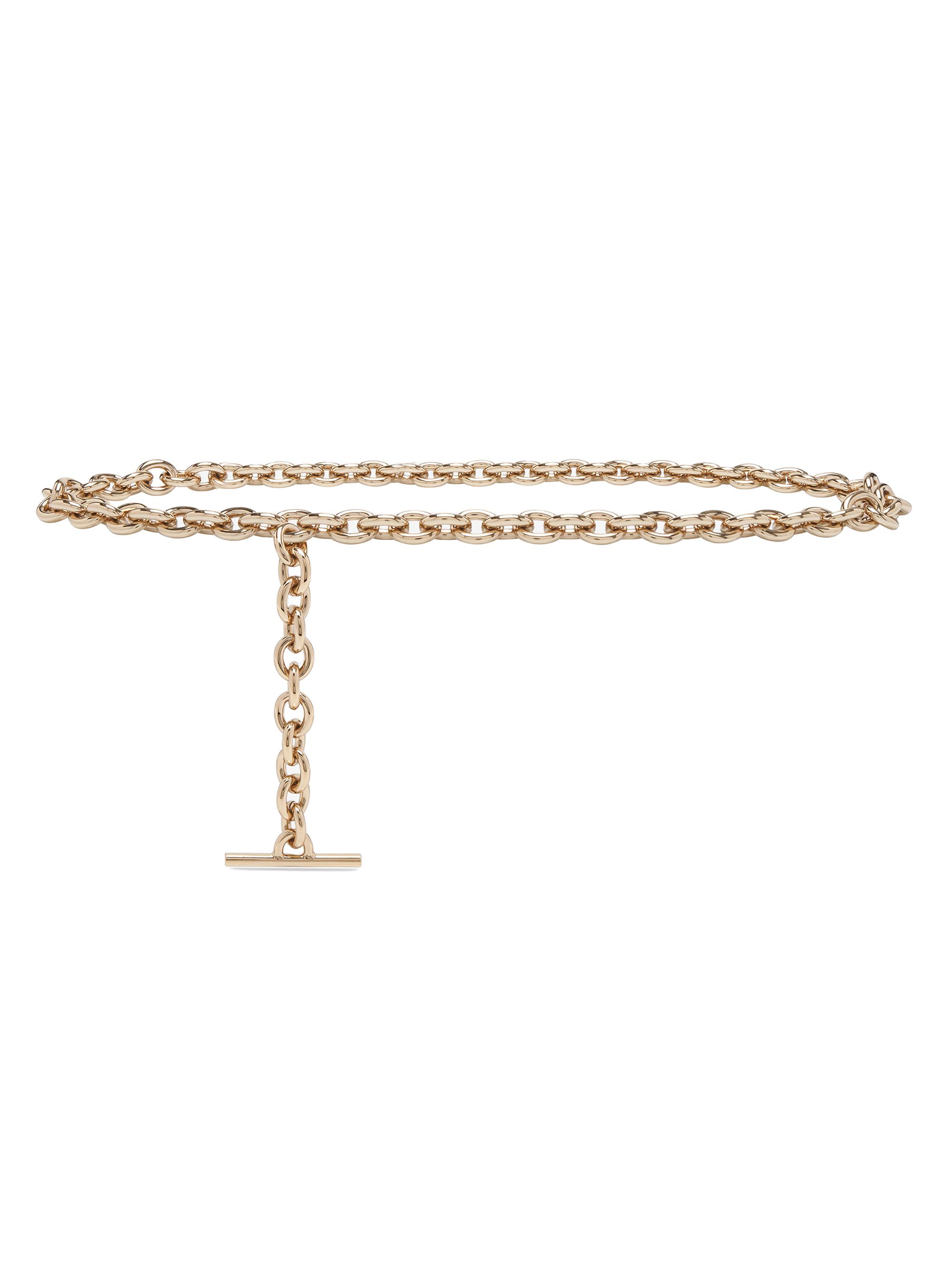 McQueen Women's T-Bar Chain Belt - Shiny Gold