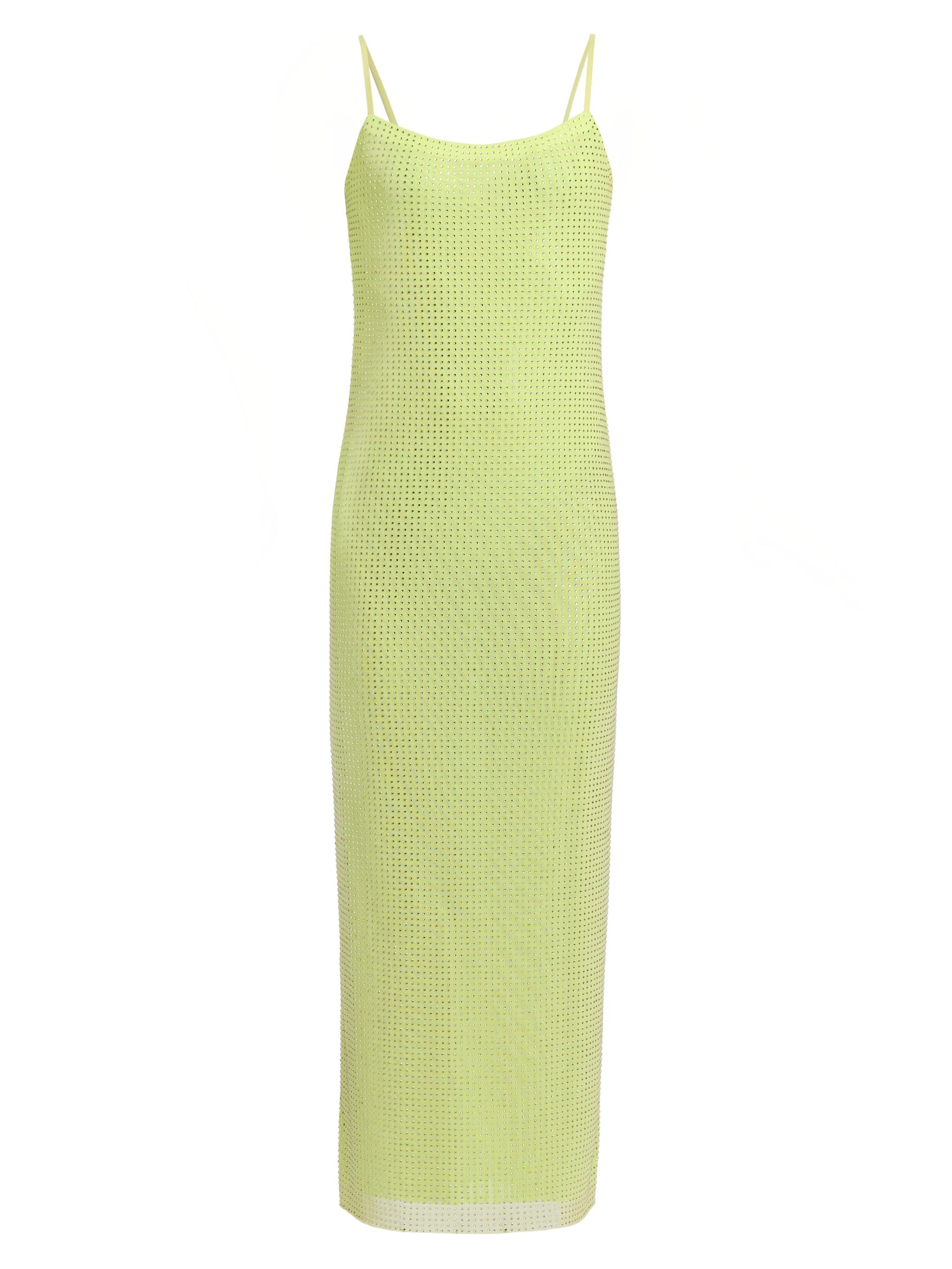 Area Women's Embellished Mesh Scoopneck Maxi Dress - Limoncello