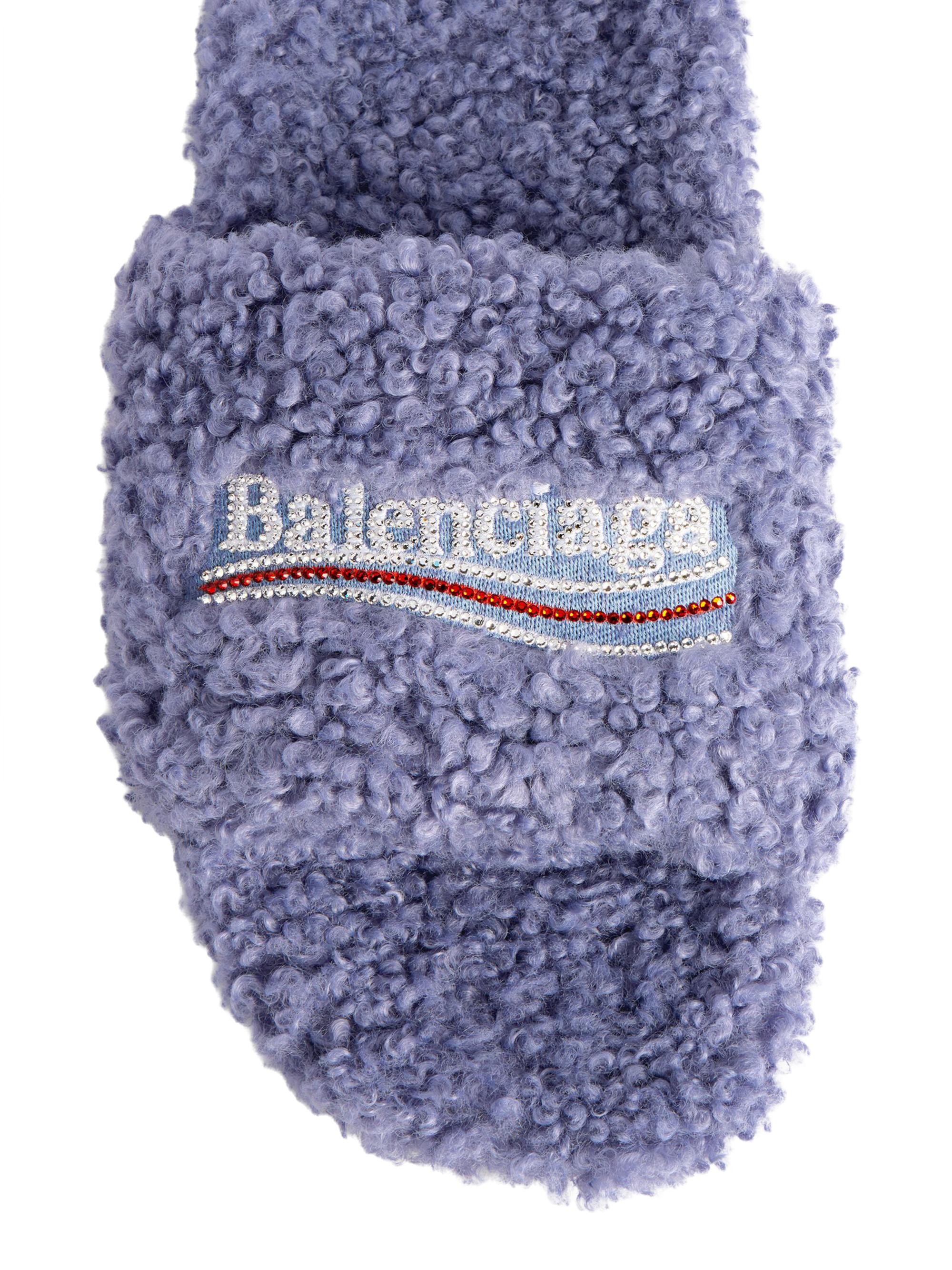 Balenciaga Furry Slide Sandals | Saks Fifth Avenue