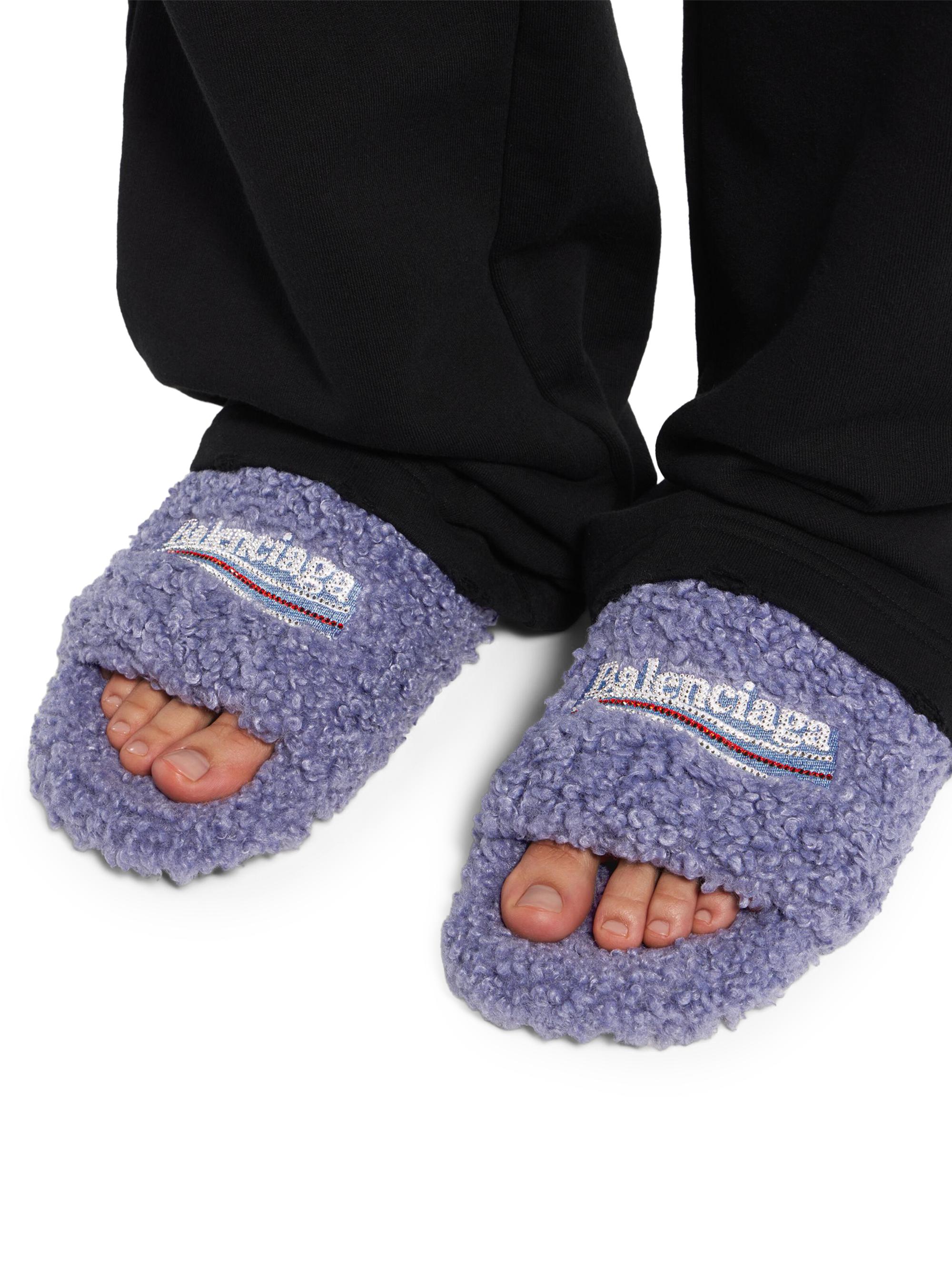 Balenciaga Furry Slide Sandals | Saks Fifth Avenue