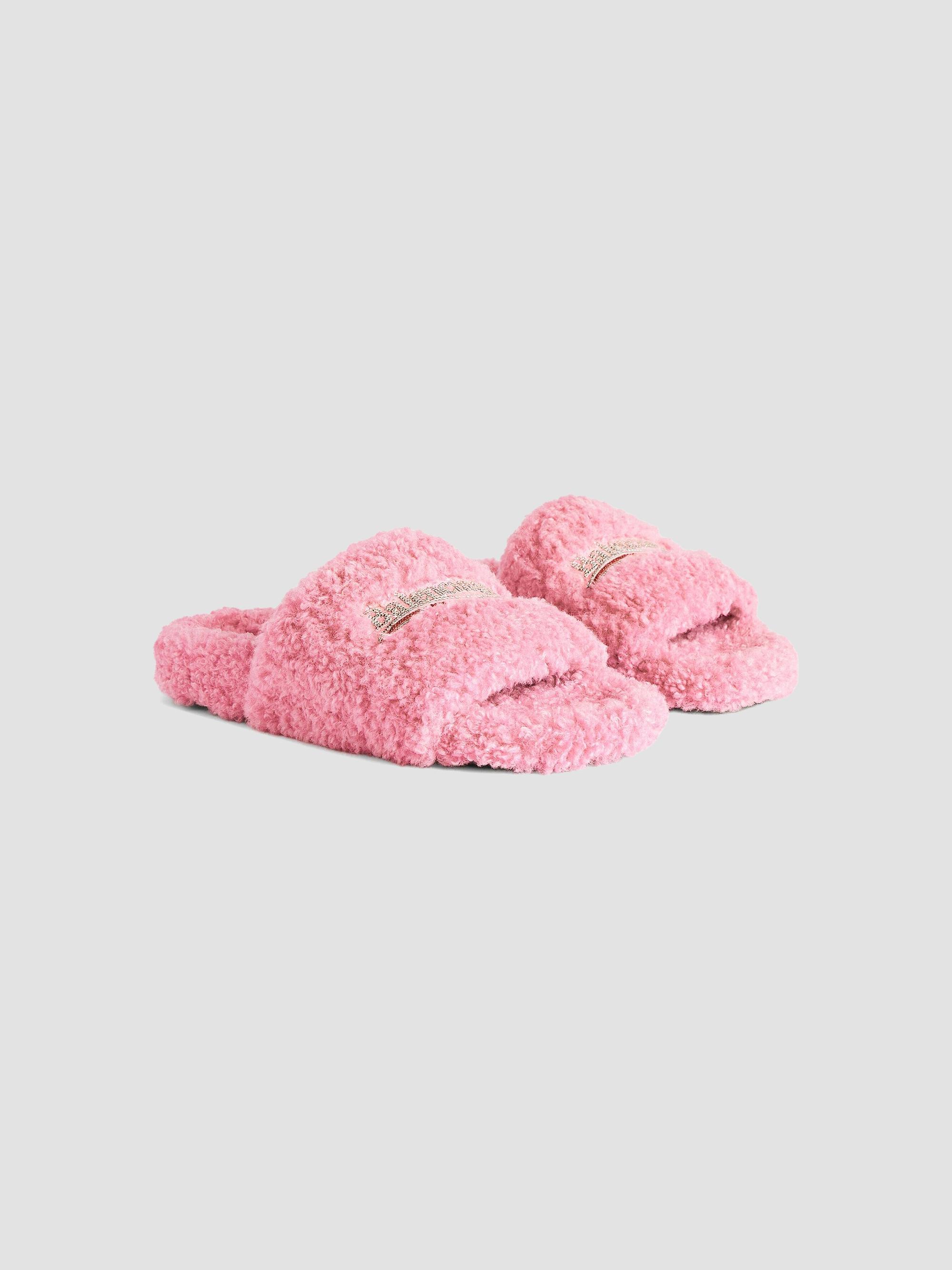 Balenciaga Women's Furry Slide Sandals - Sweet Pink | Thumbnail 2