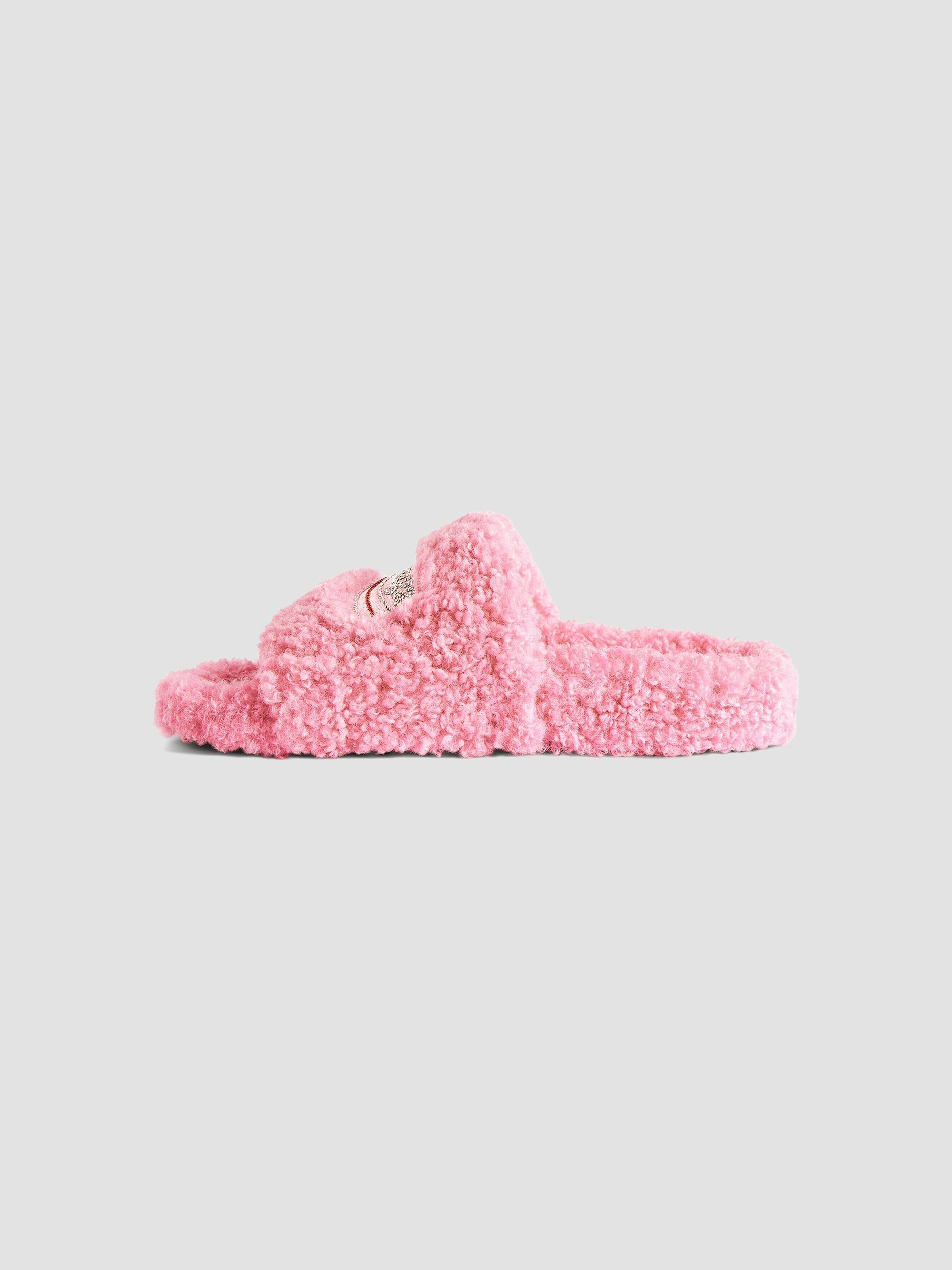 Balenciaga Women's Furry Slide Sandals - Sweet Pink | Thumbnail 4