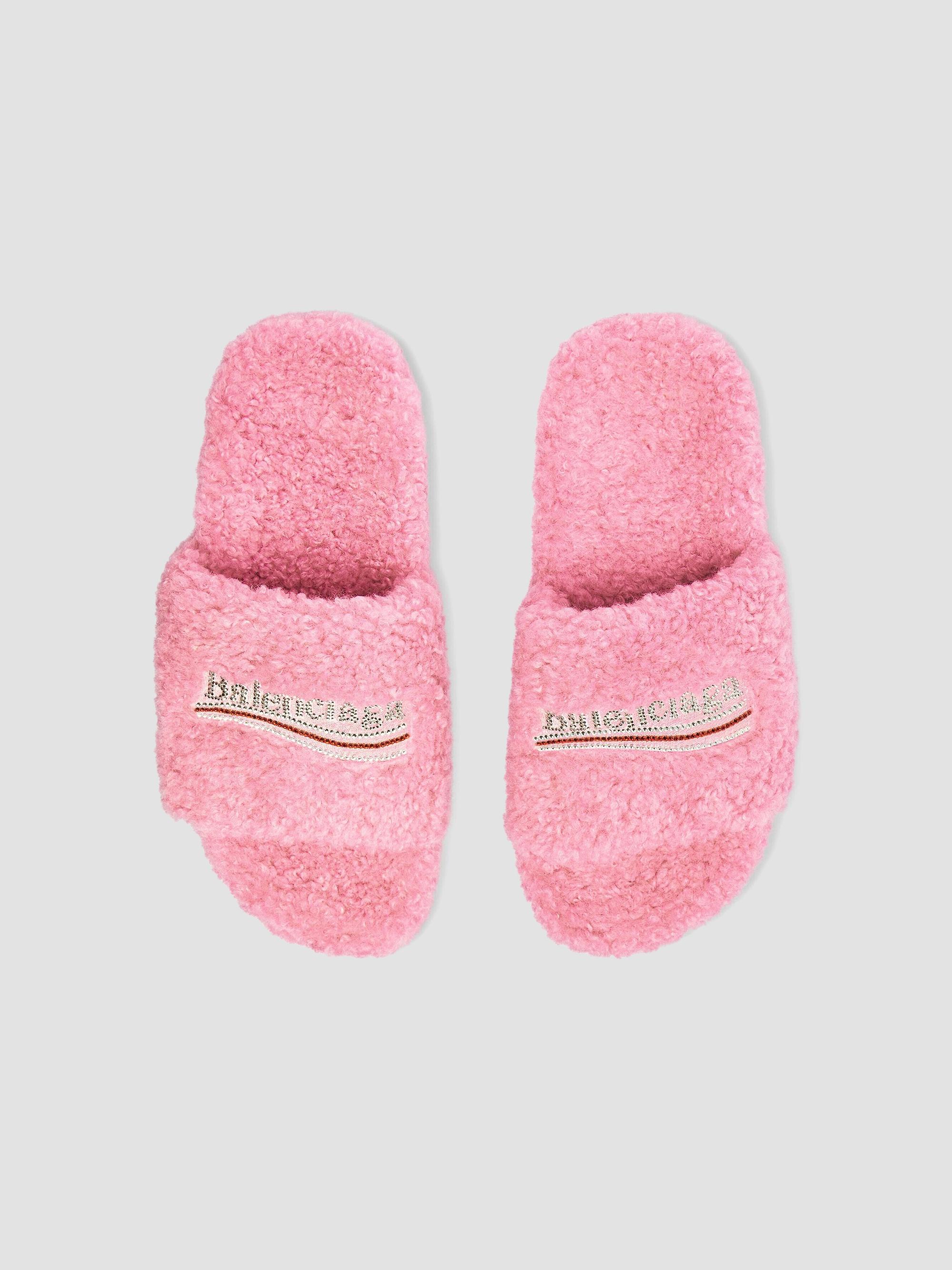 Balenciaga Women's Furry Slide Sandals - Sweet Pink | Thumbnail 6