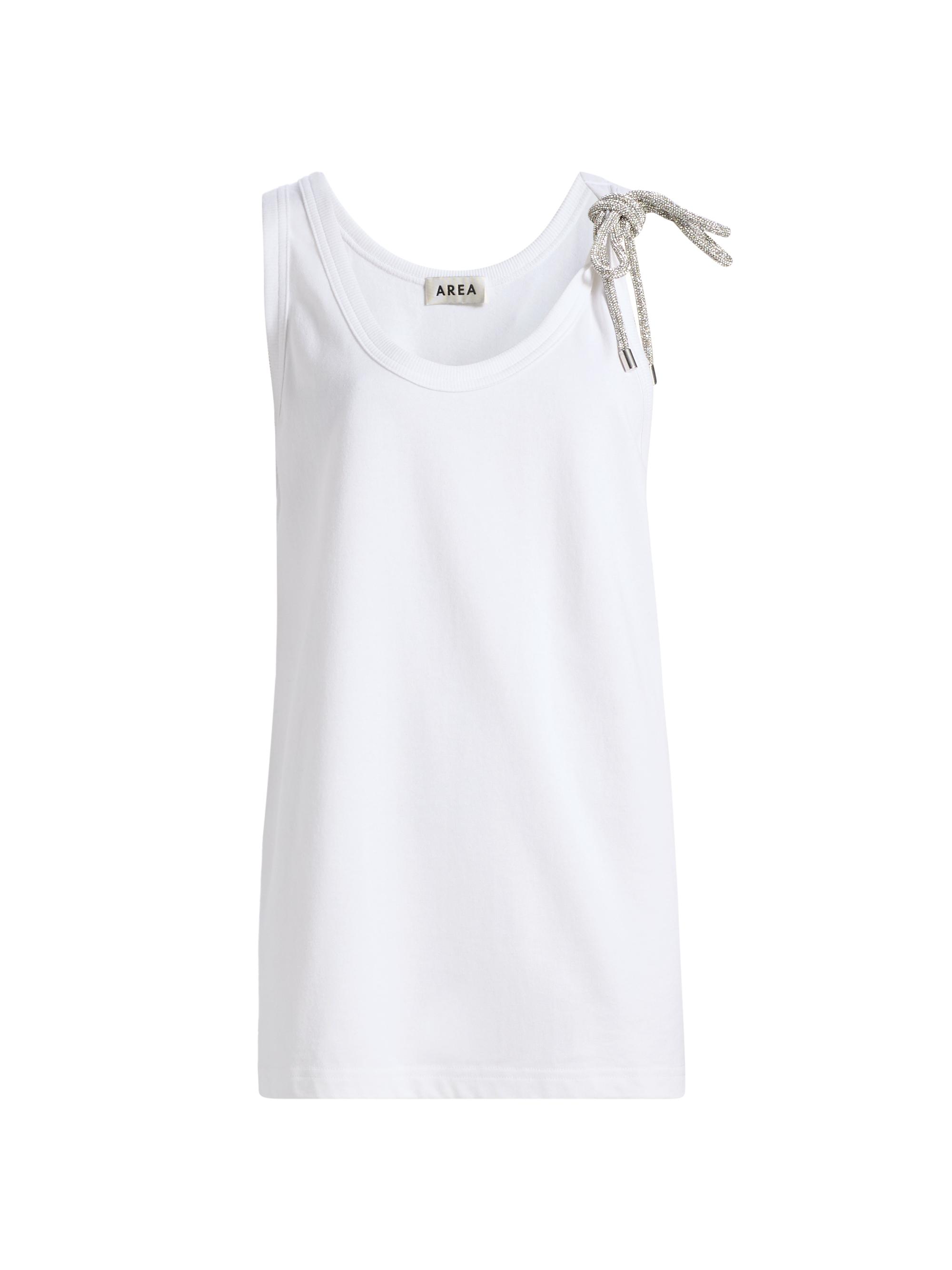 Area Women's Crystal Knot Jersey Scoopneck Tank - White