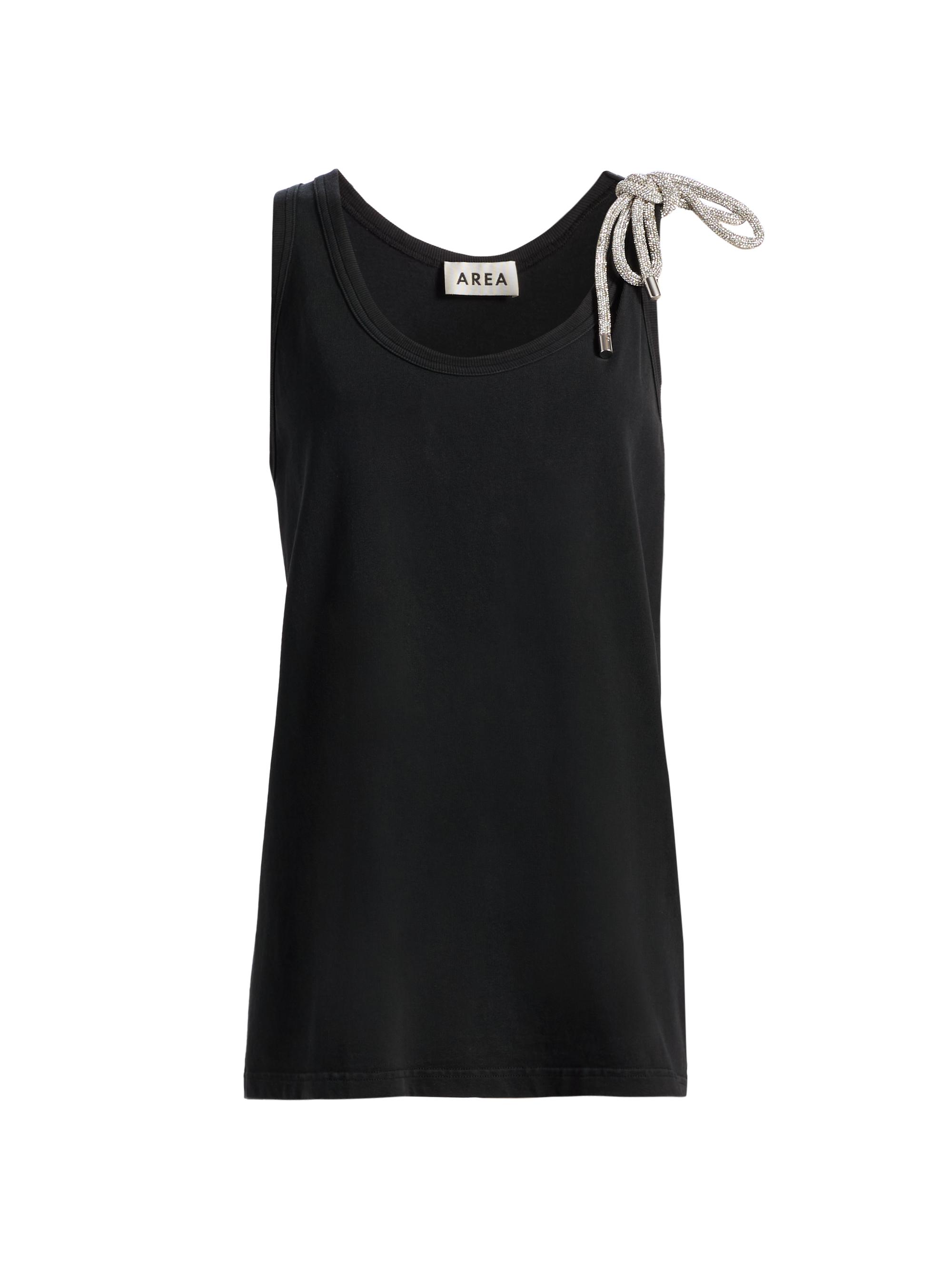 Area Women's Crystal Knot Jersey Scoopneck Tank - Washed Black