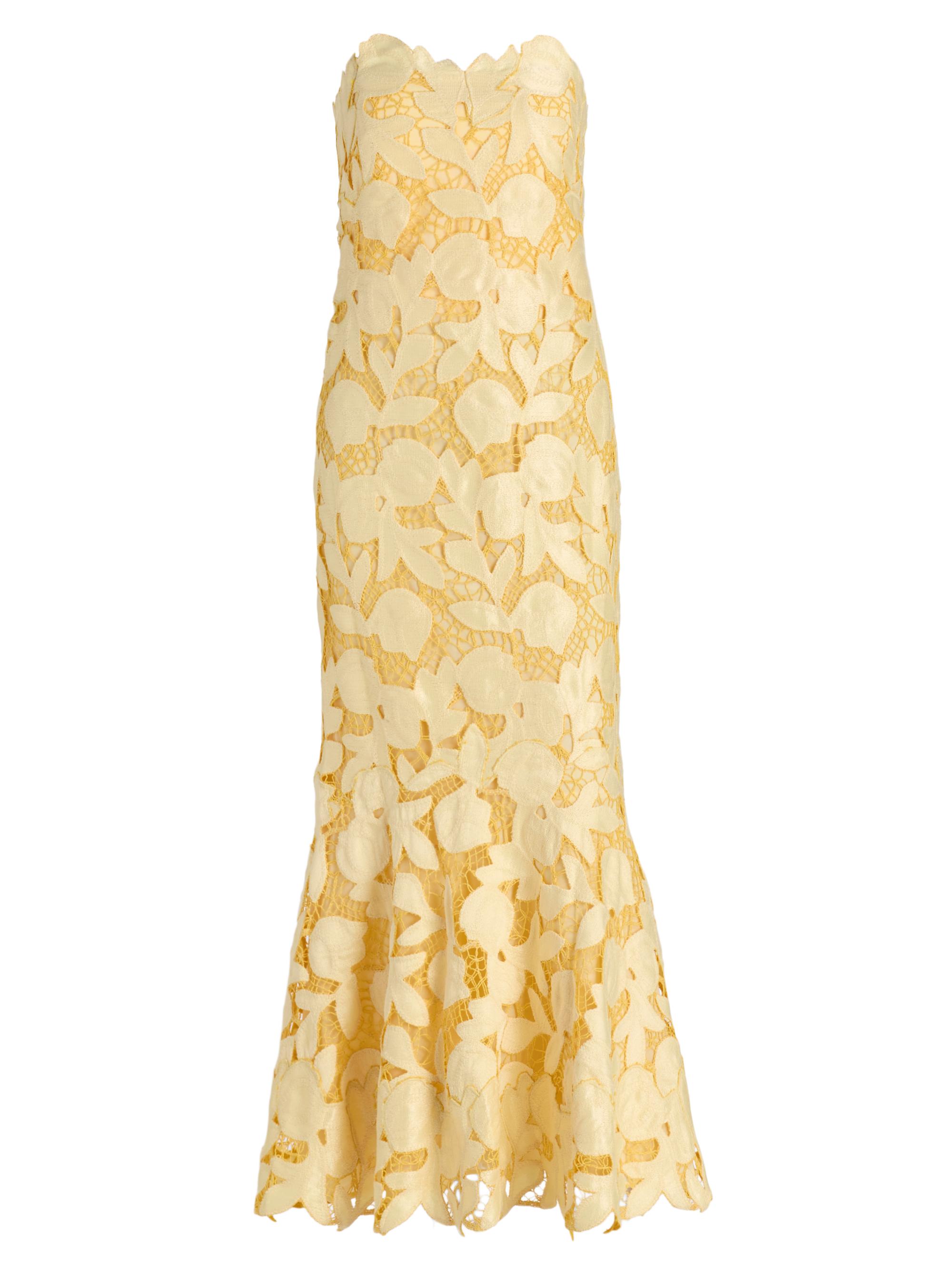 SIMKHAI Women's Valletta Strapless Midi-Dress - Buttercream Multi