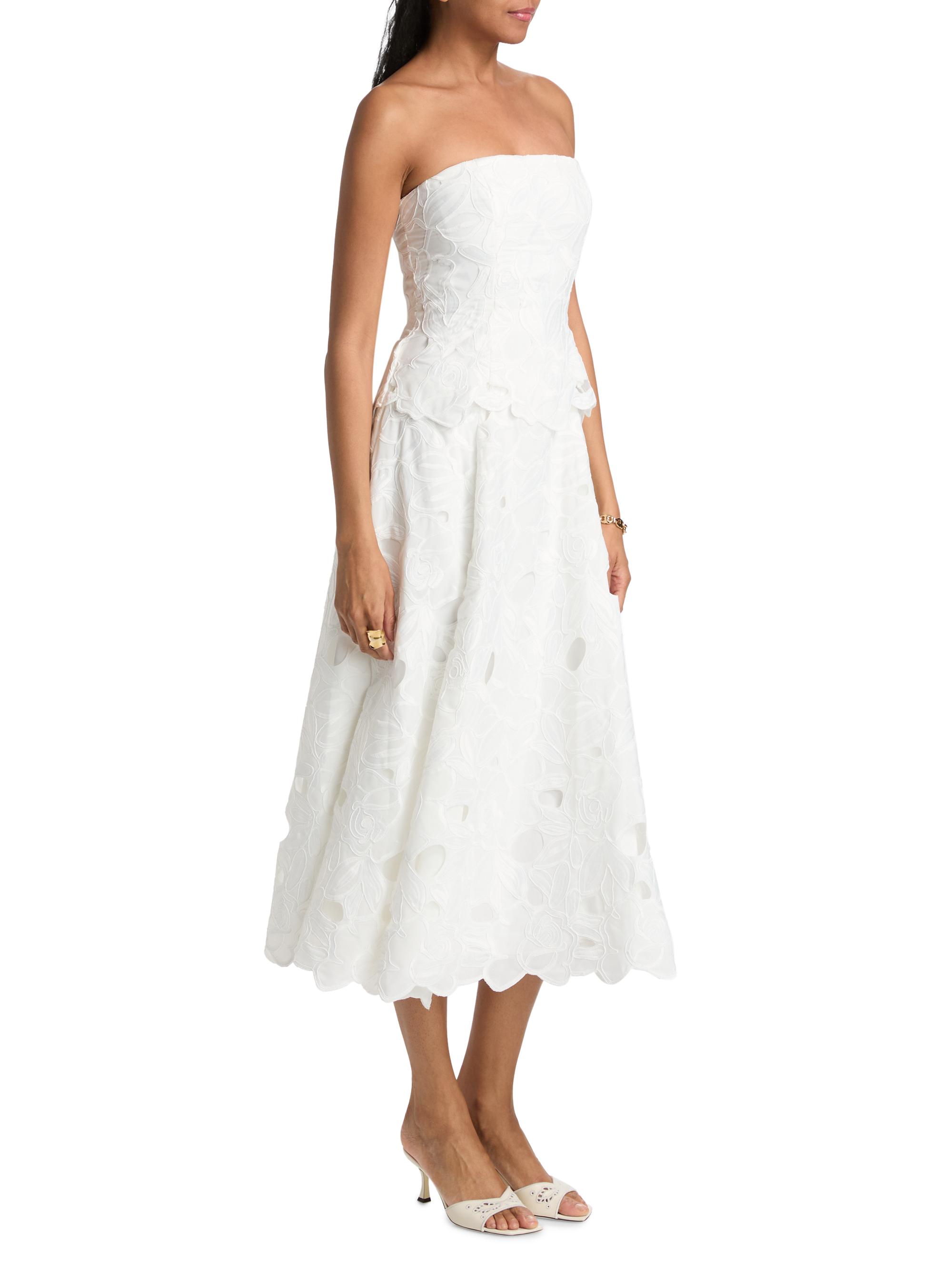 Isla Strapless Lace Midi-Dress