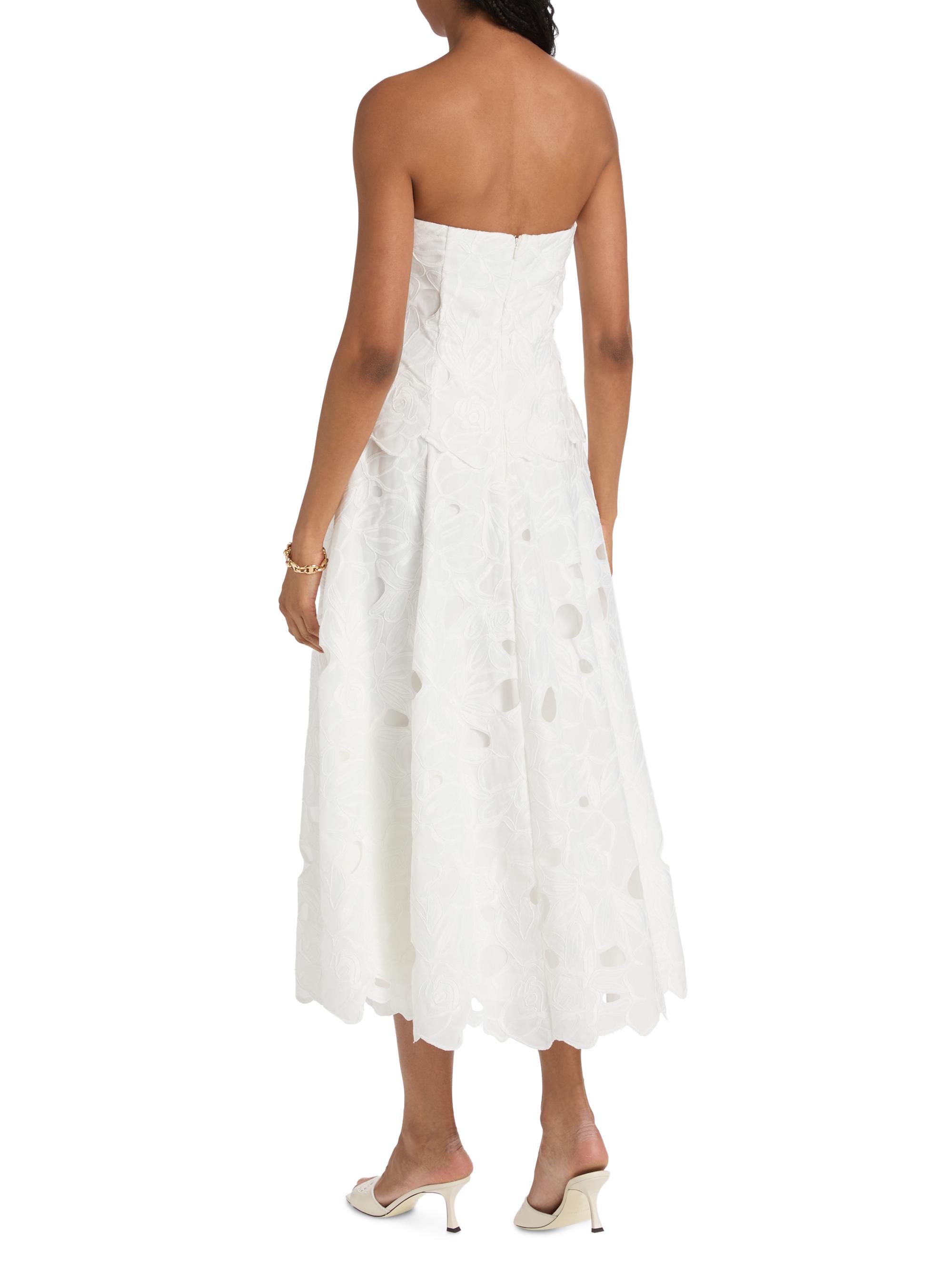 Isla Strapless Lace Midi-Dress