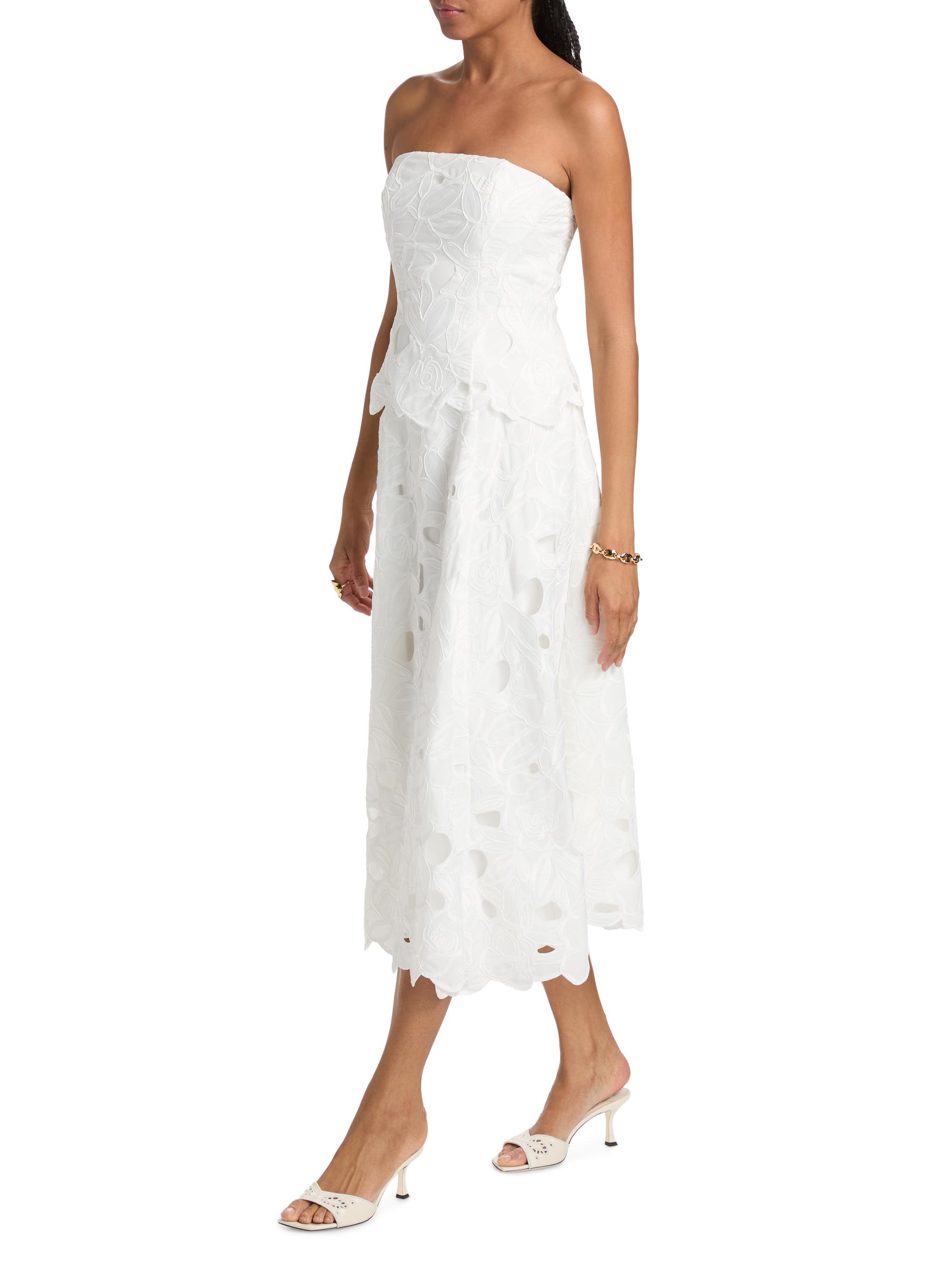 Isla Strapless Lace Midi-Dress