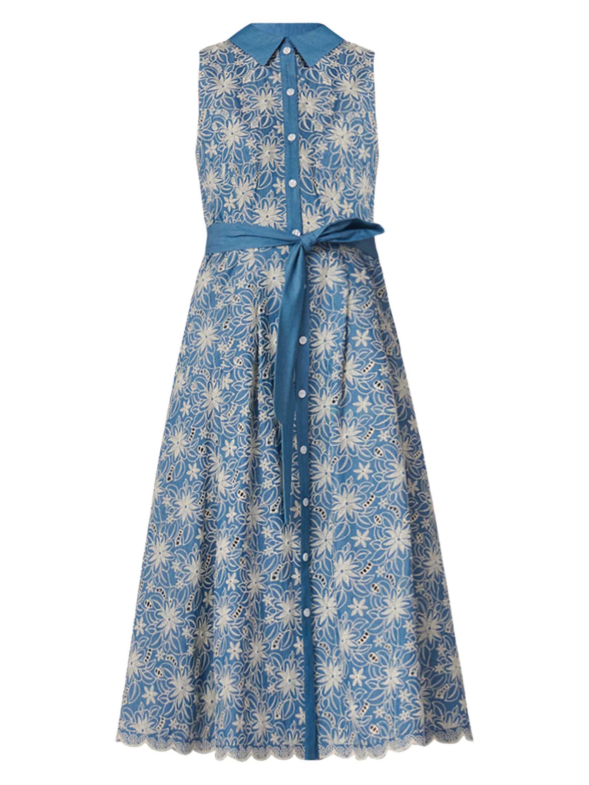 Shoshanna Women's Kendra Sleeveless Midi-Shirtdress - Chambray