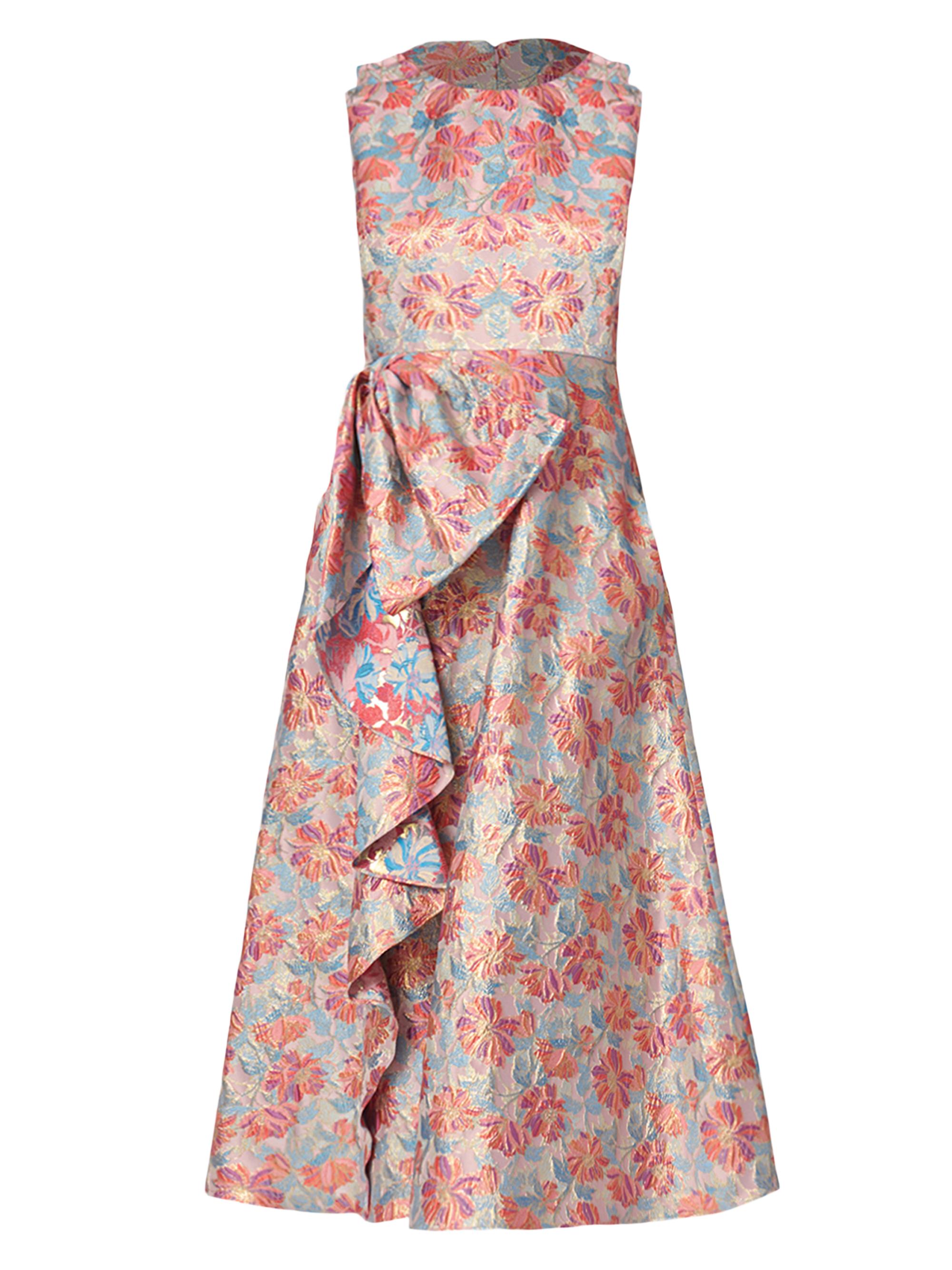 Shoshanna Women's Lena Jacquard Tea-Length Dress - Coral Multi