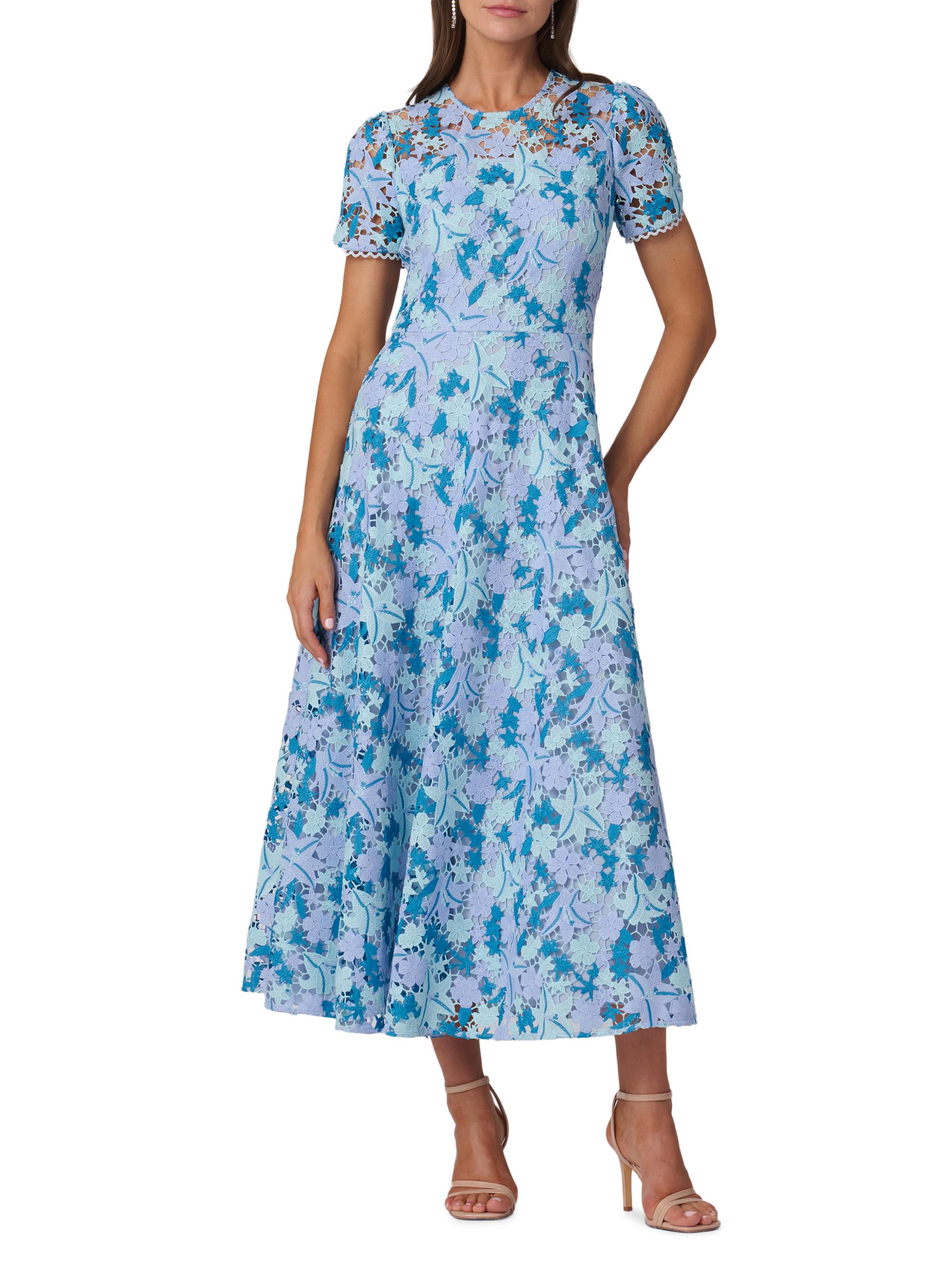 Shoshanna Preston Lace Tea-Length Dress | Saks Fifth Avenue