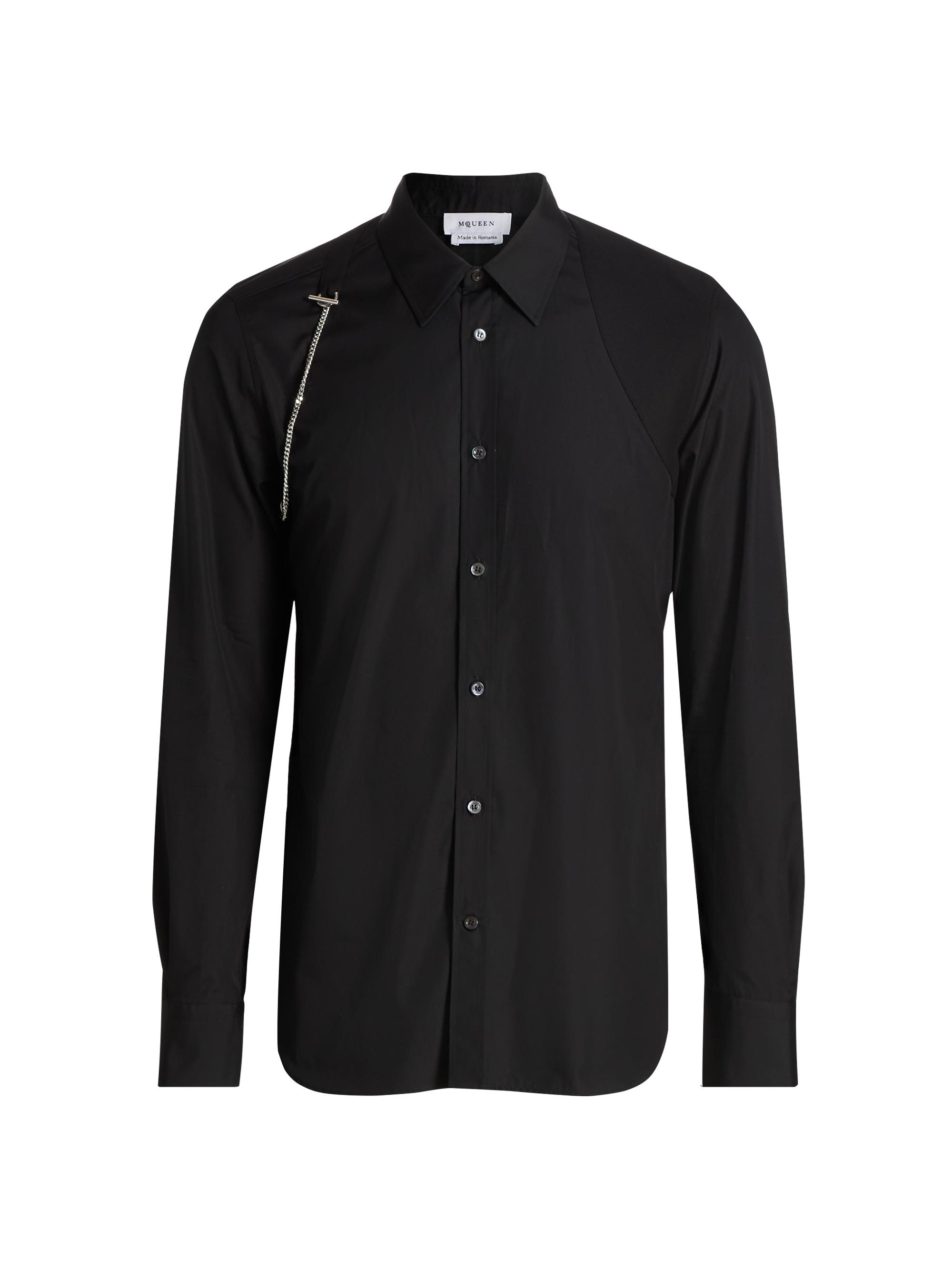McQueen Men's T-Bar Harness Shirt - Black