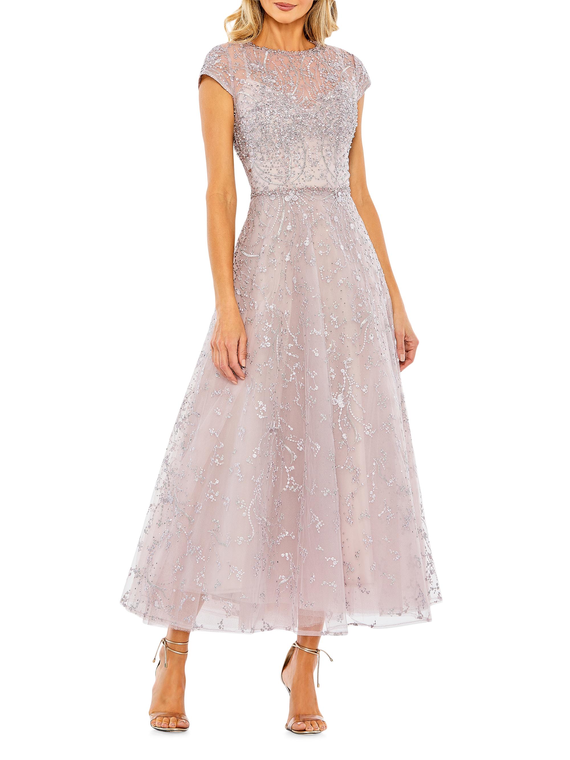 Mac Duggal Women's Petite Embellished Fit & Flare Midi-Dress - Lilac Petite 14