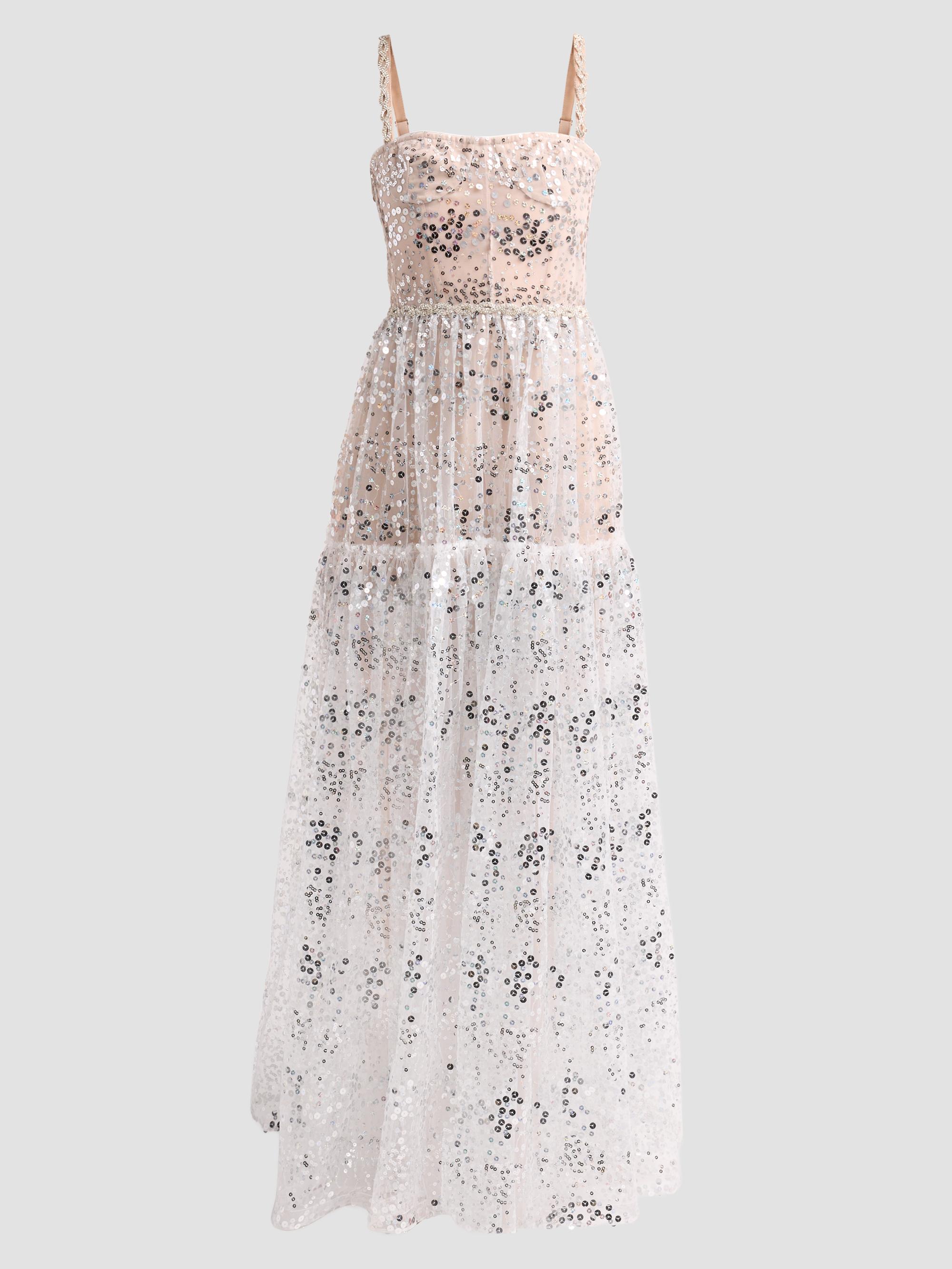 Bronx Banco Women's Midnight Embellished Gown - White | Thumbnail 6